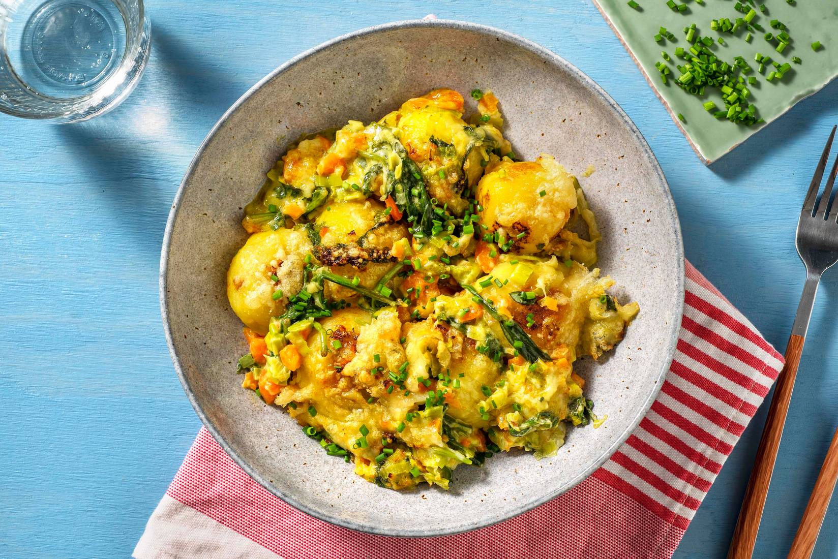 Überbackener Mini-Knödel-Auflauf