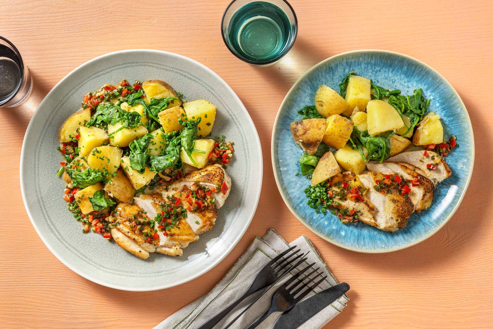 Crispy Chicken with Chilli & Chive Sauce,