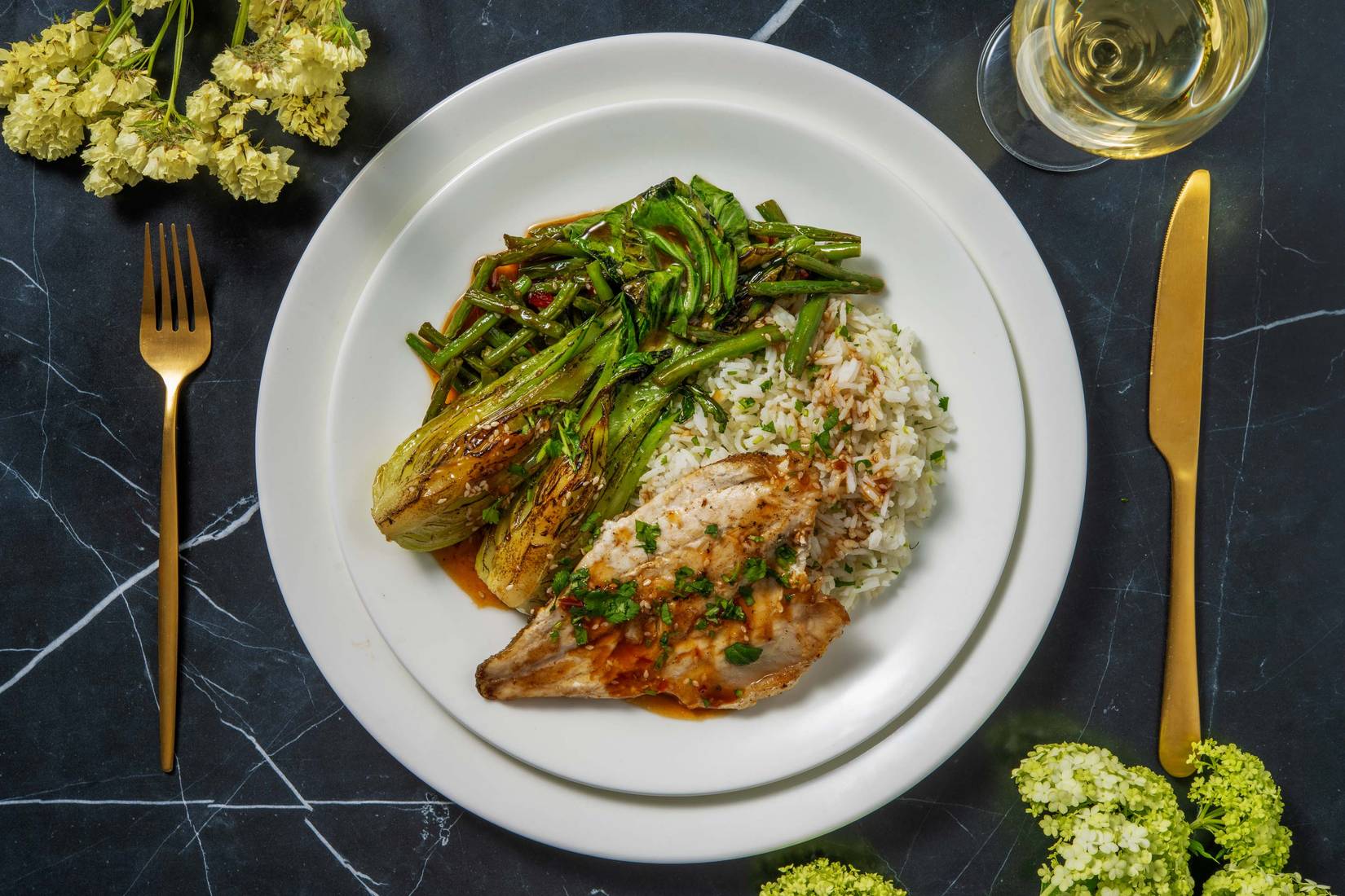 Crispy Sea Bream and Lime Coriander Rice