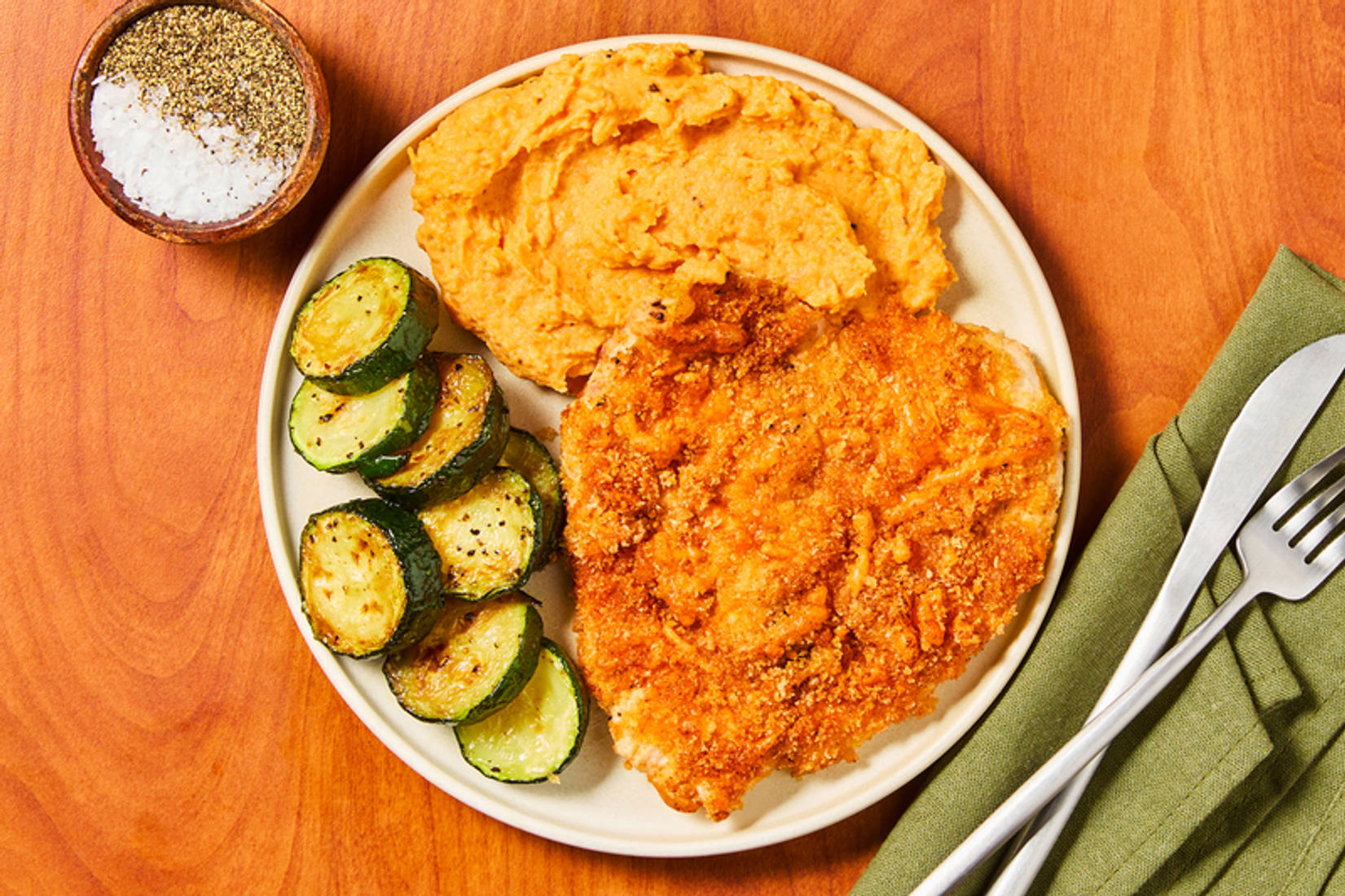 Cheddar-Crusted Organic Chicken 