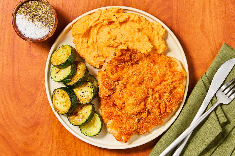 Cheddar-Crusted Organic Chicken 