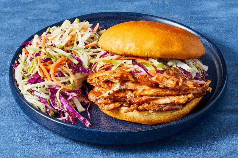 Easy BBQ Pulled Organic Chicken Breast Sandwiches