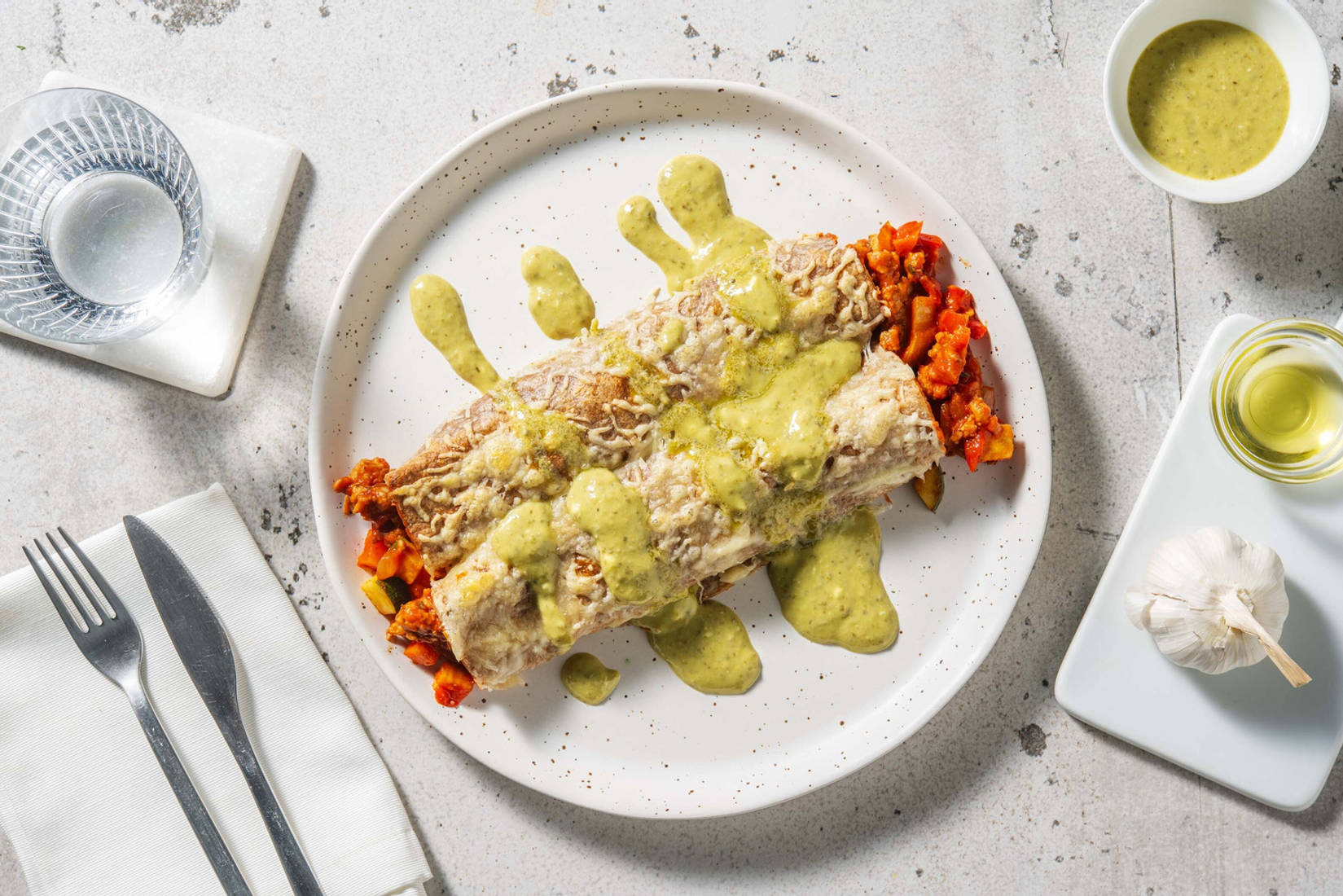 Enchiladas à l'italienne au poulet haché