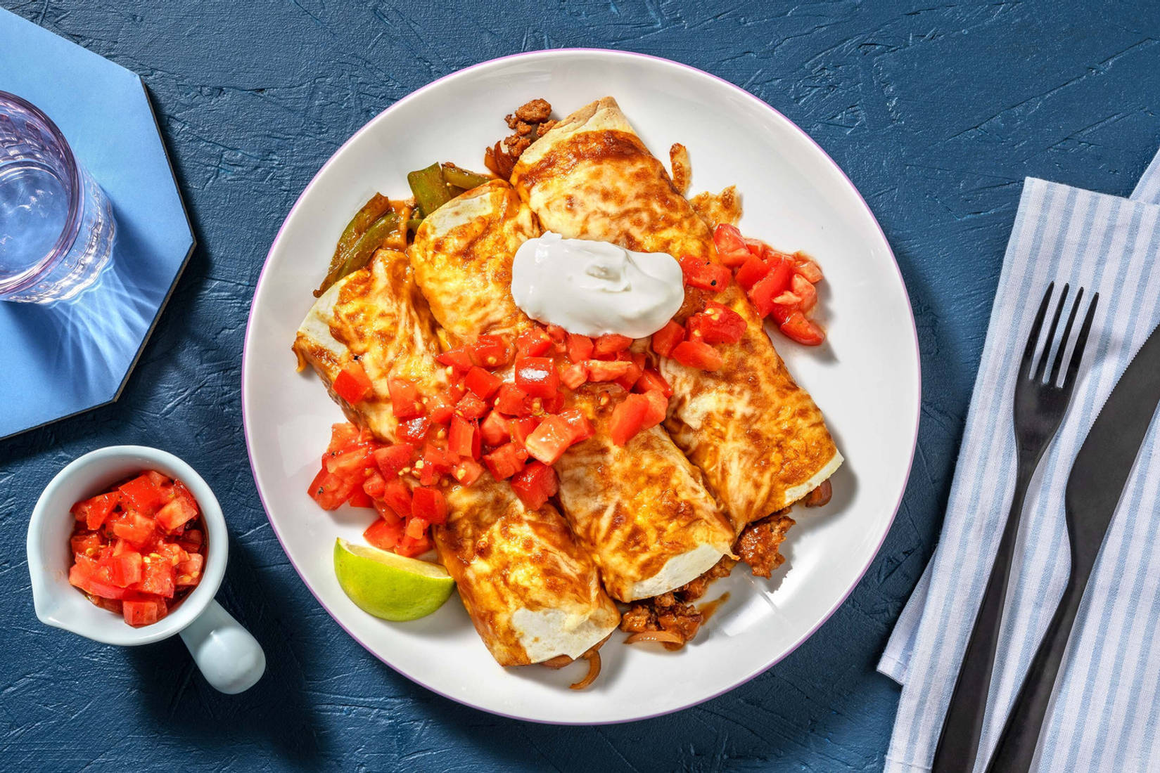 Enchiladas au fromage et au porc