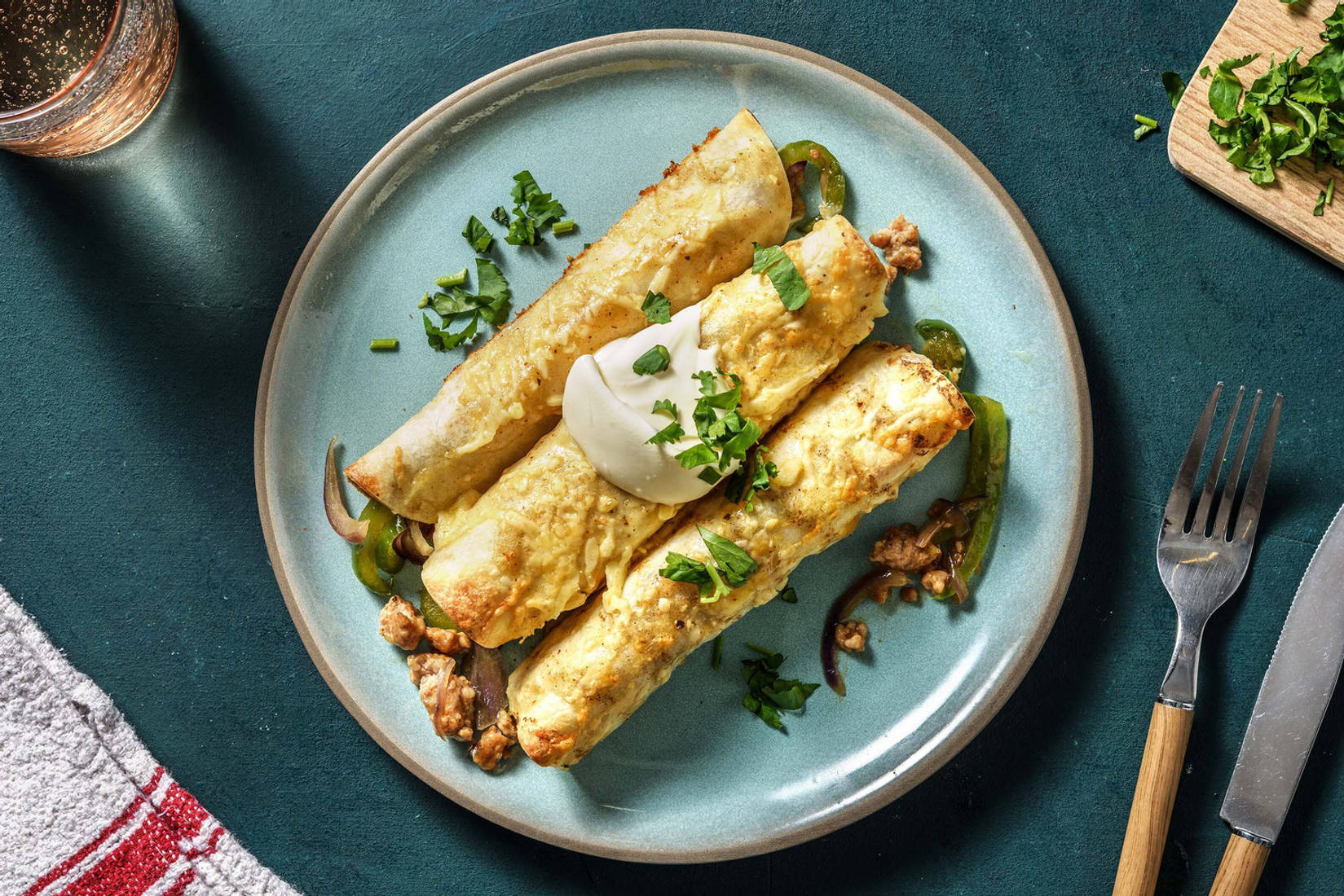 Enchiladas gratinées au porc