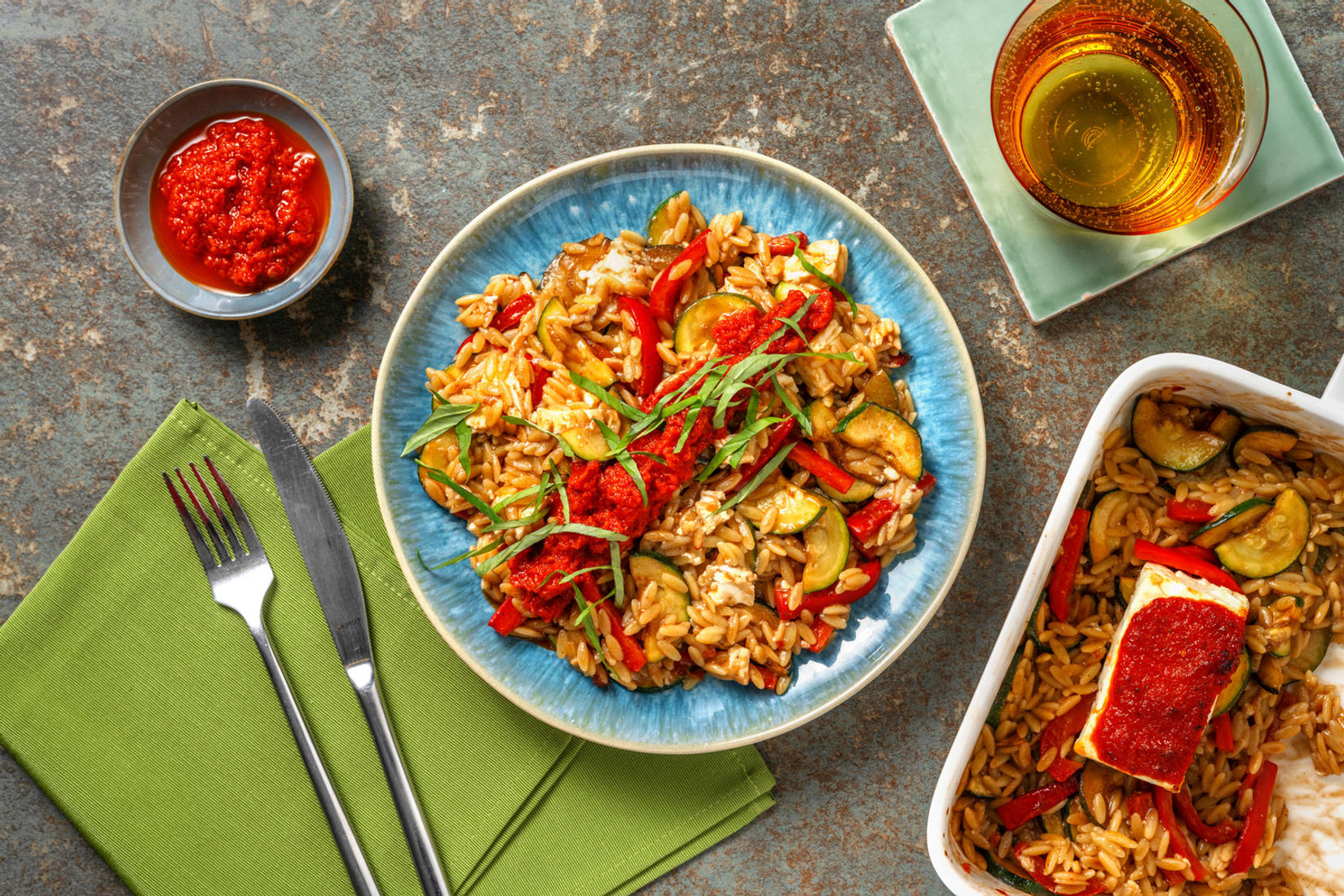 Feta uit de oven met orzo