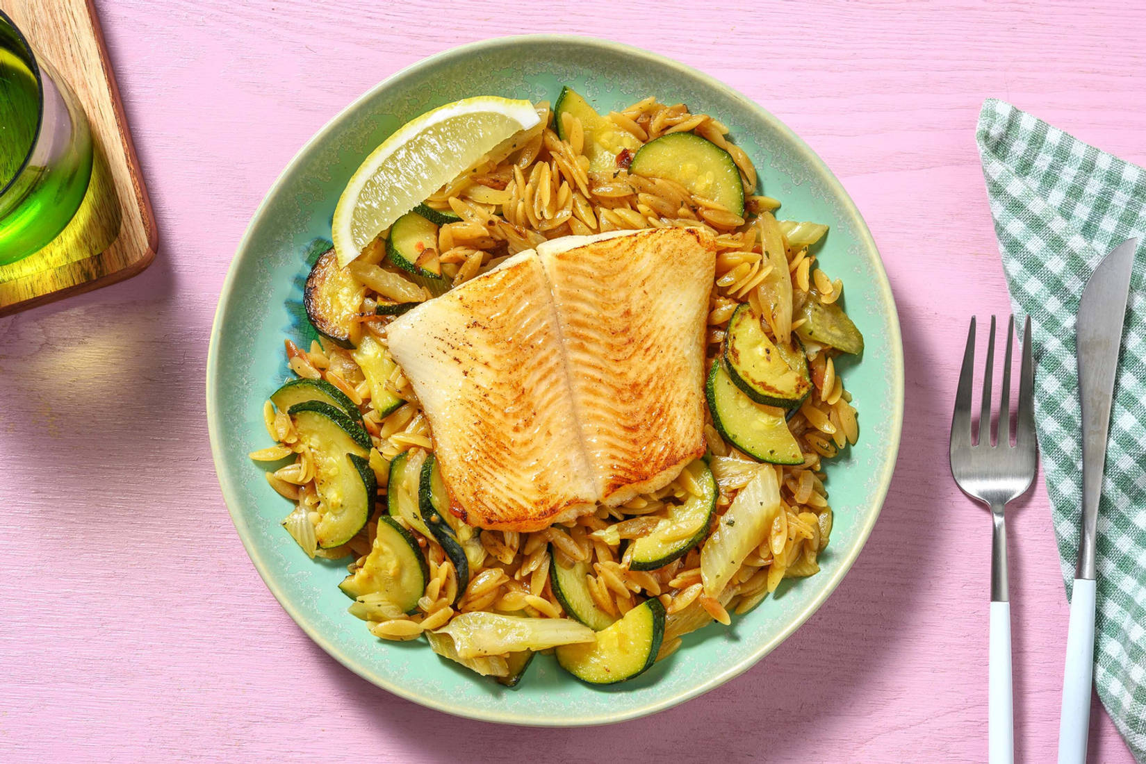 Lomfilet met risotto van orzo