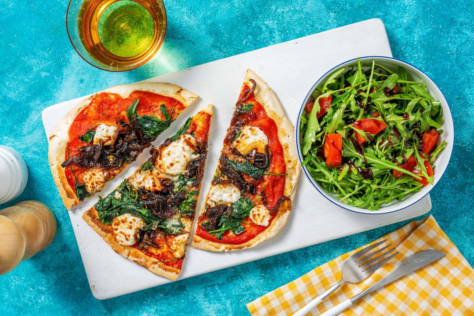 Goat's Cheese & Caramelised Onion Naanizza