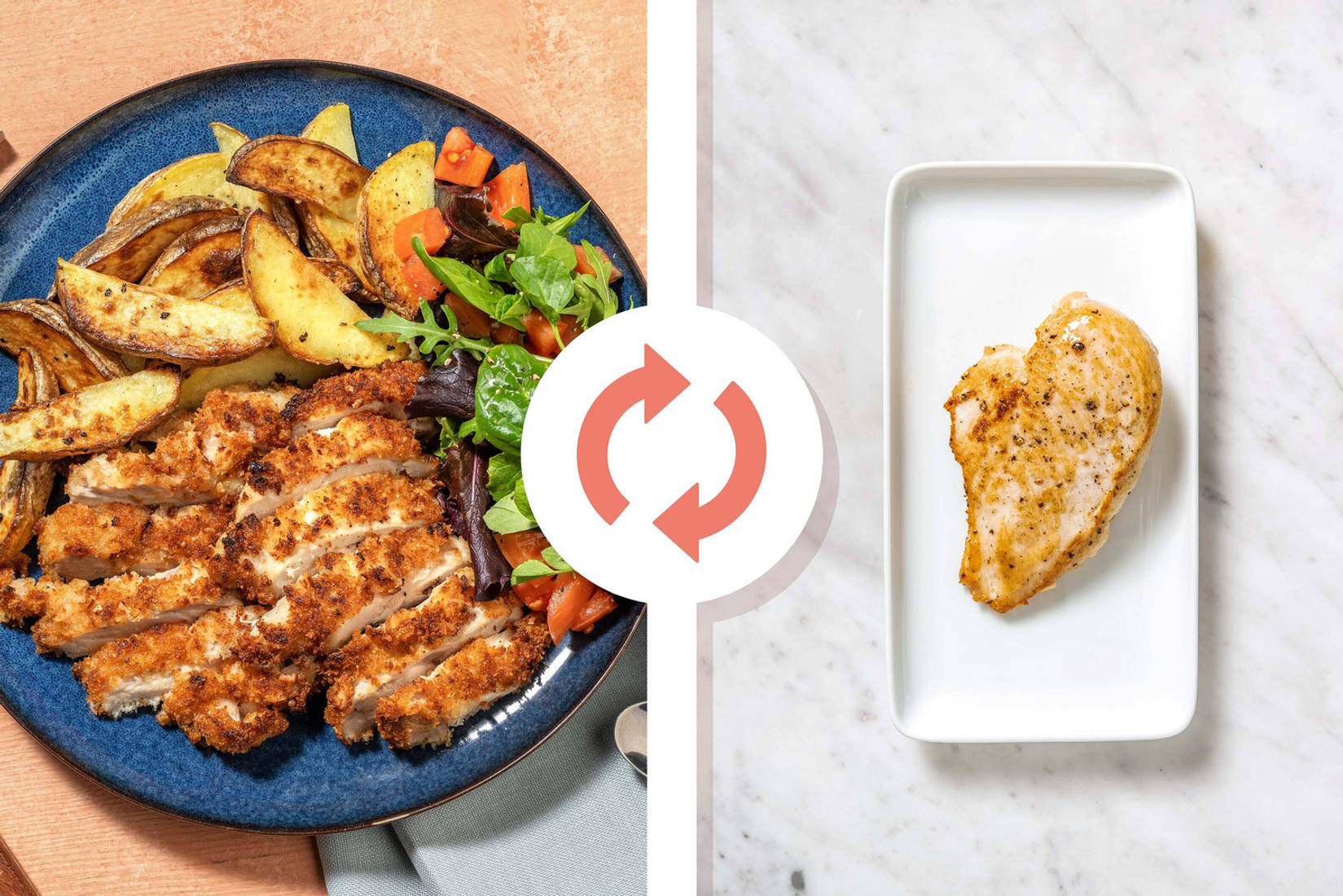 Poitrines de poulet panées dorées