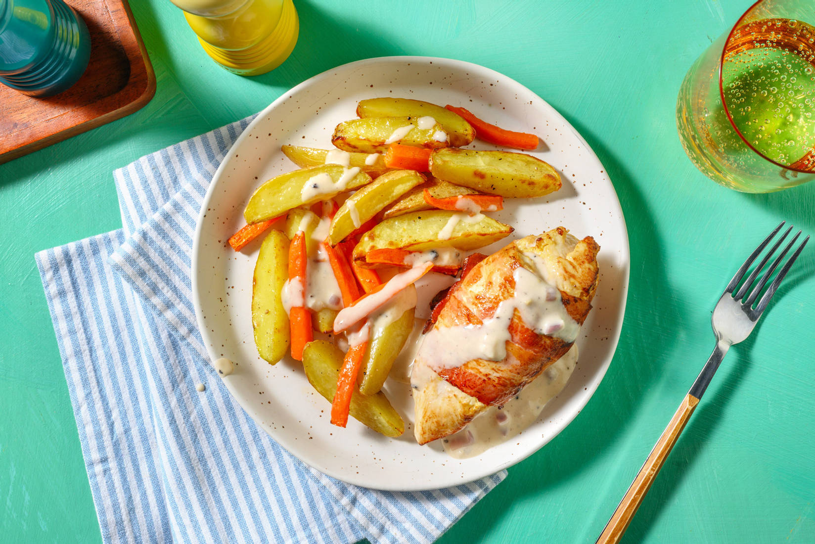 Hähnchenbrust im Baconmantel