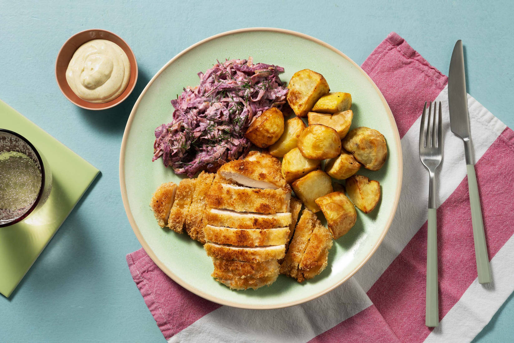 Hähnchenschnitzel mit Currydip