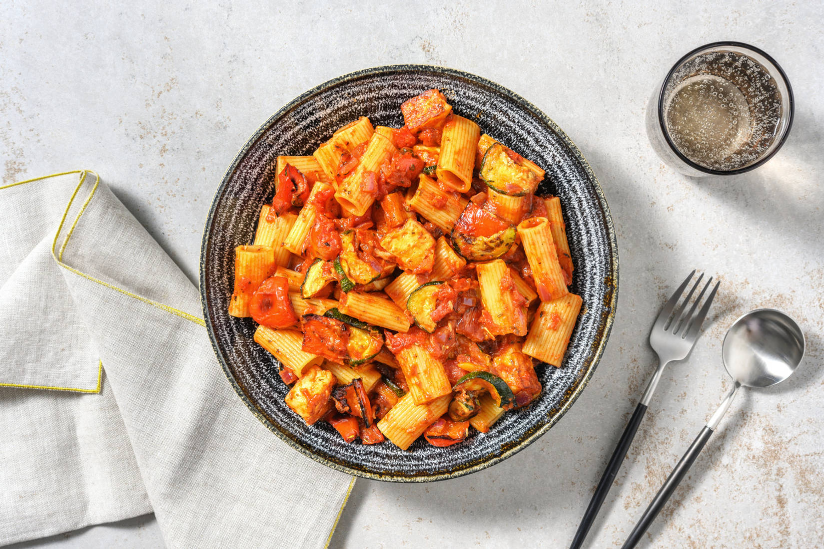 Halloumi and Roasted Vegetable Rigatoni