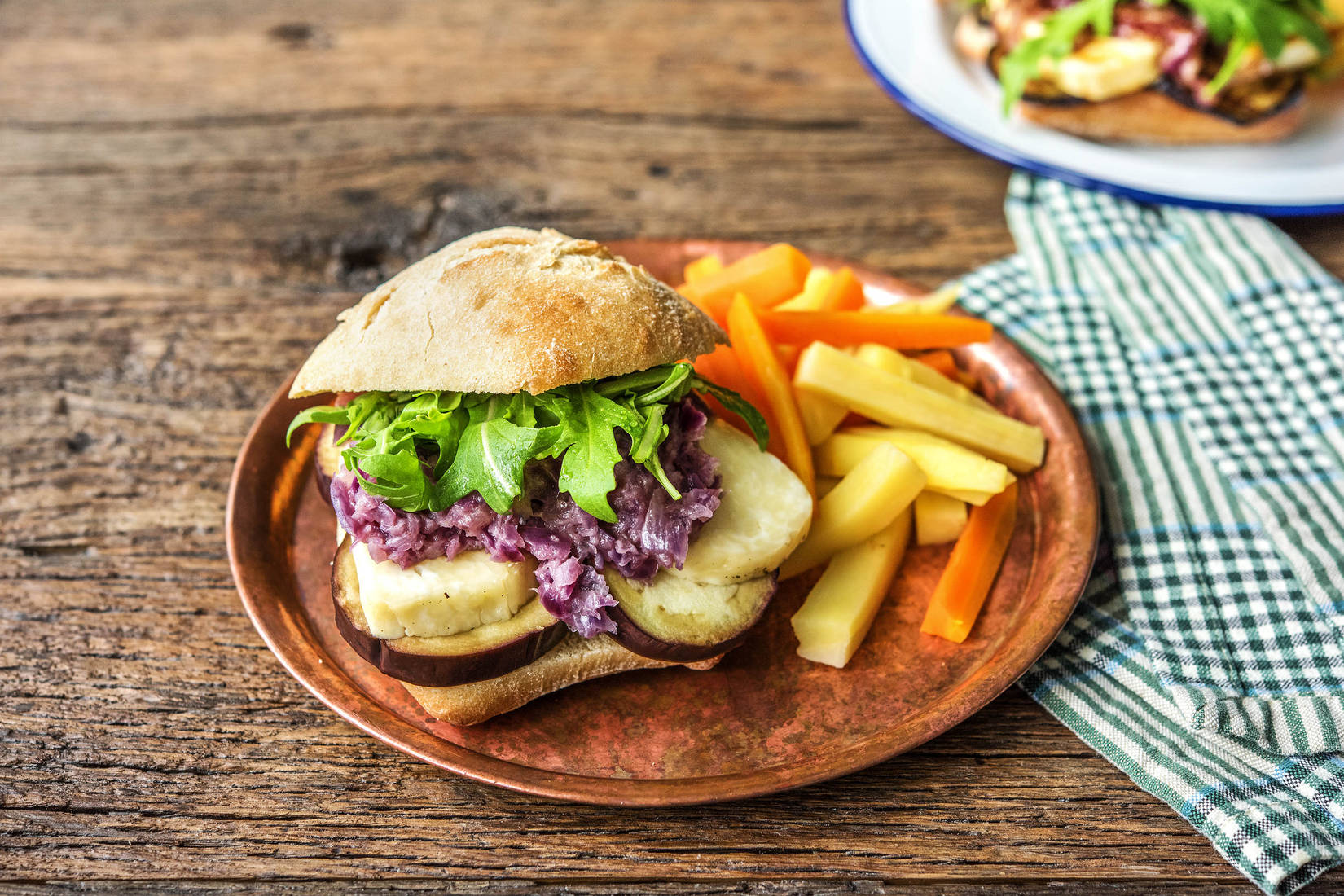 Halloumi-Auberginen-Burger