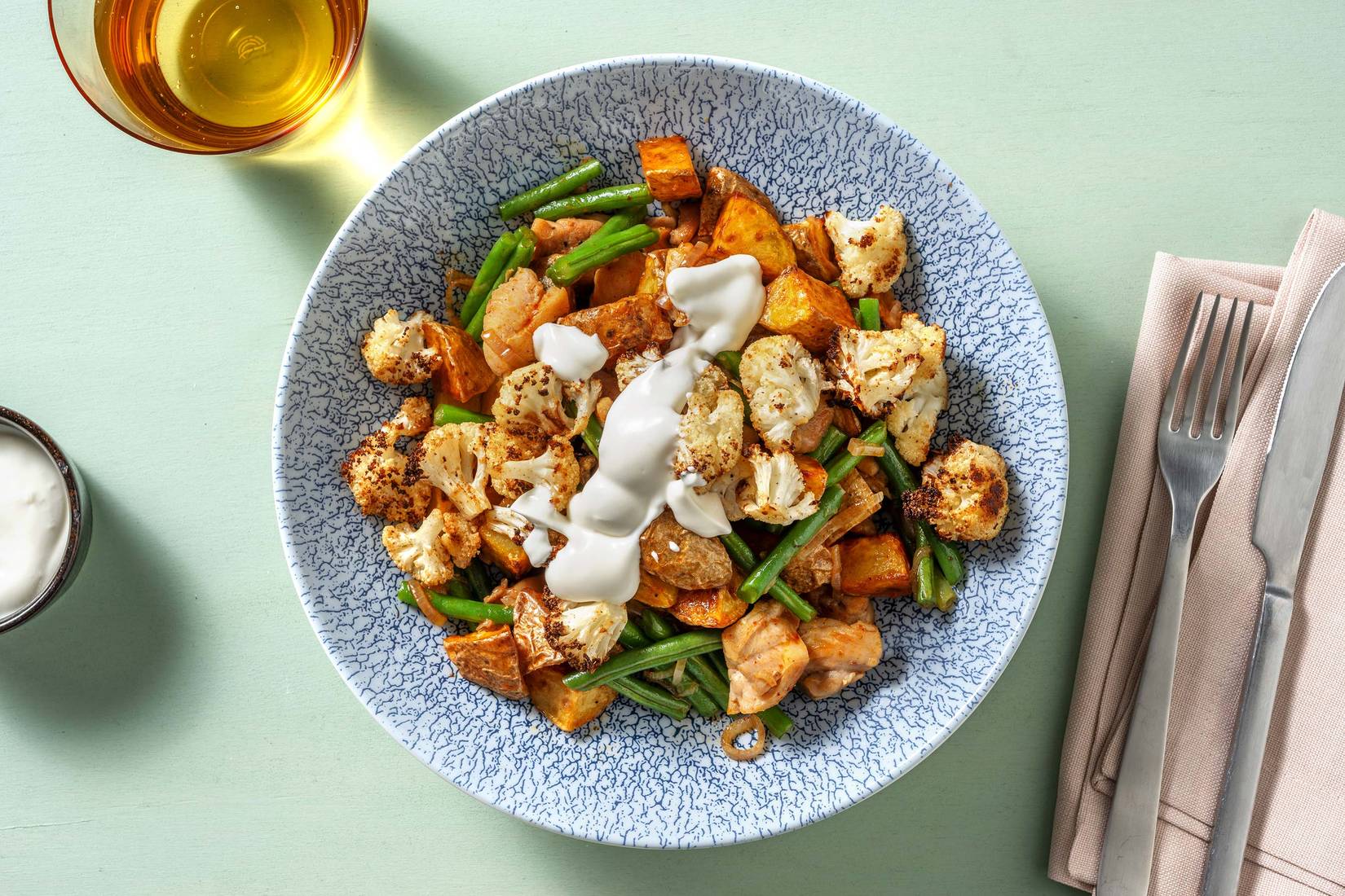 Harissa Diced Chicken Breast and Roasted Cauliflower