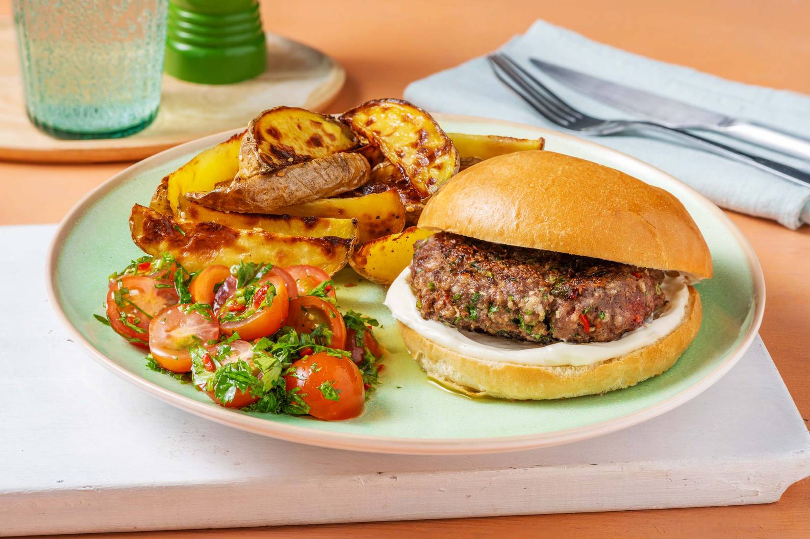 Herby Burgers and Wedges