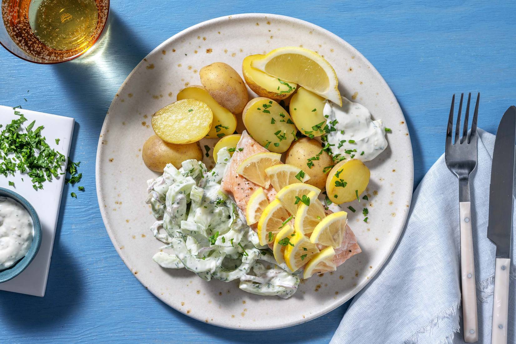 Lachsfilet mit Zitronenhaube