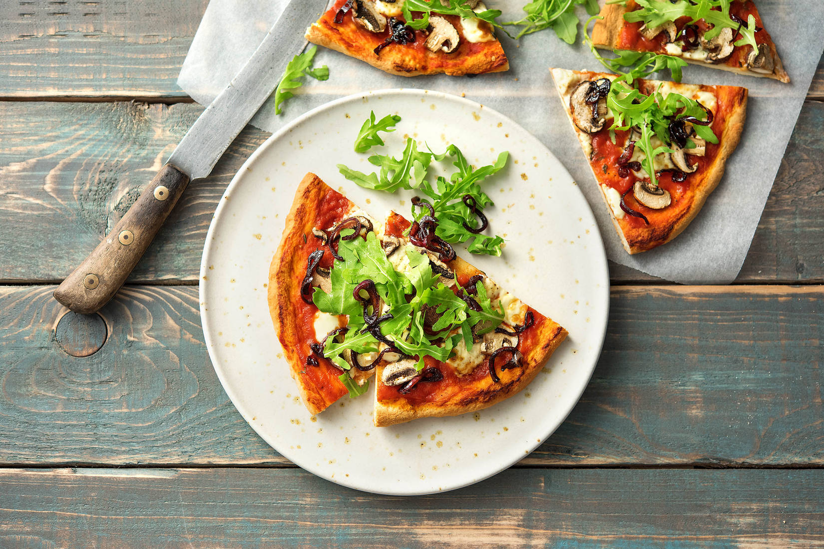 Mascarpone and Mushroom Pizza
