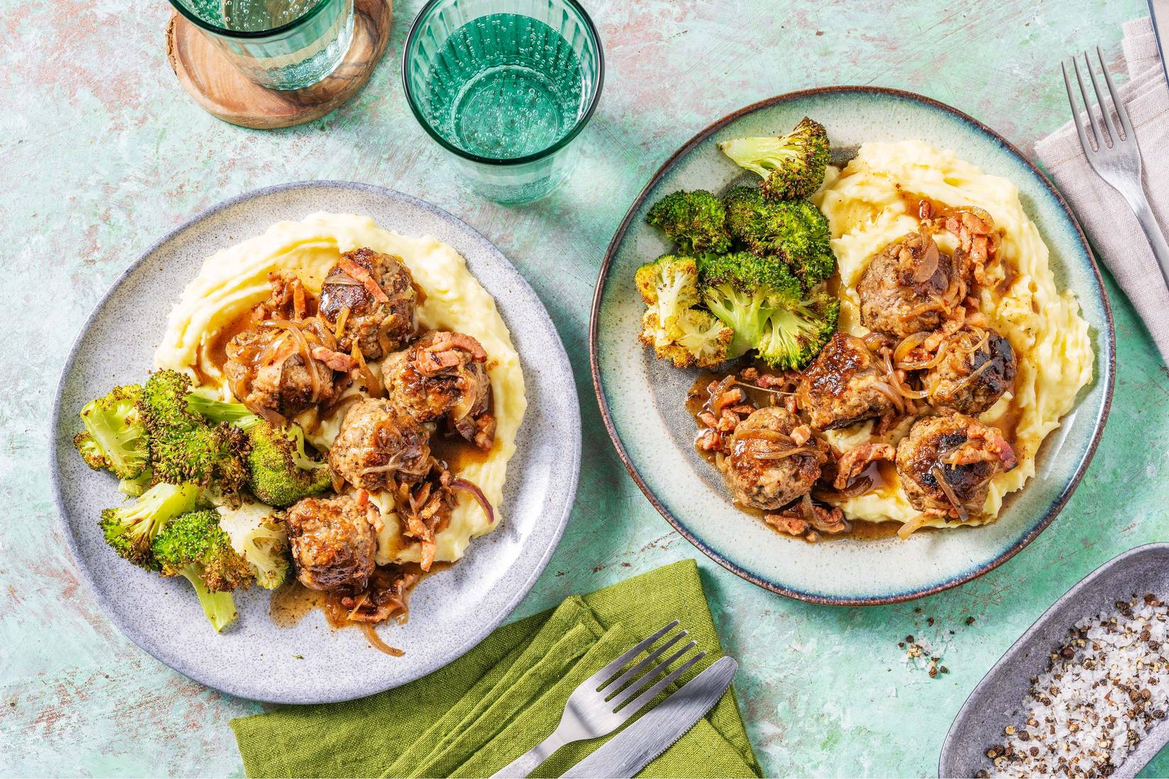 Meatballs in Bacon & Onion Gravy