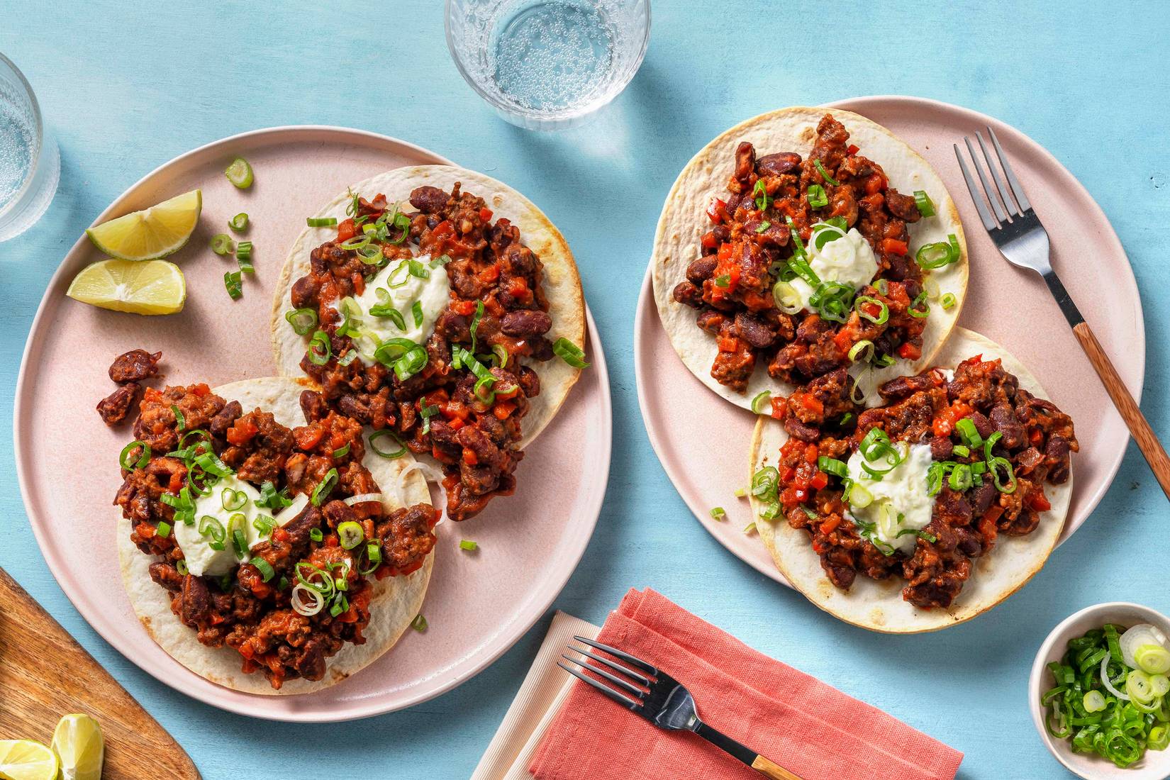 Mexican Spiced Beef Tostadas Rapidas