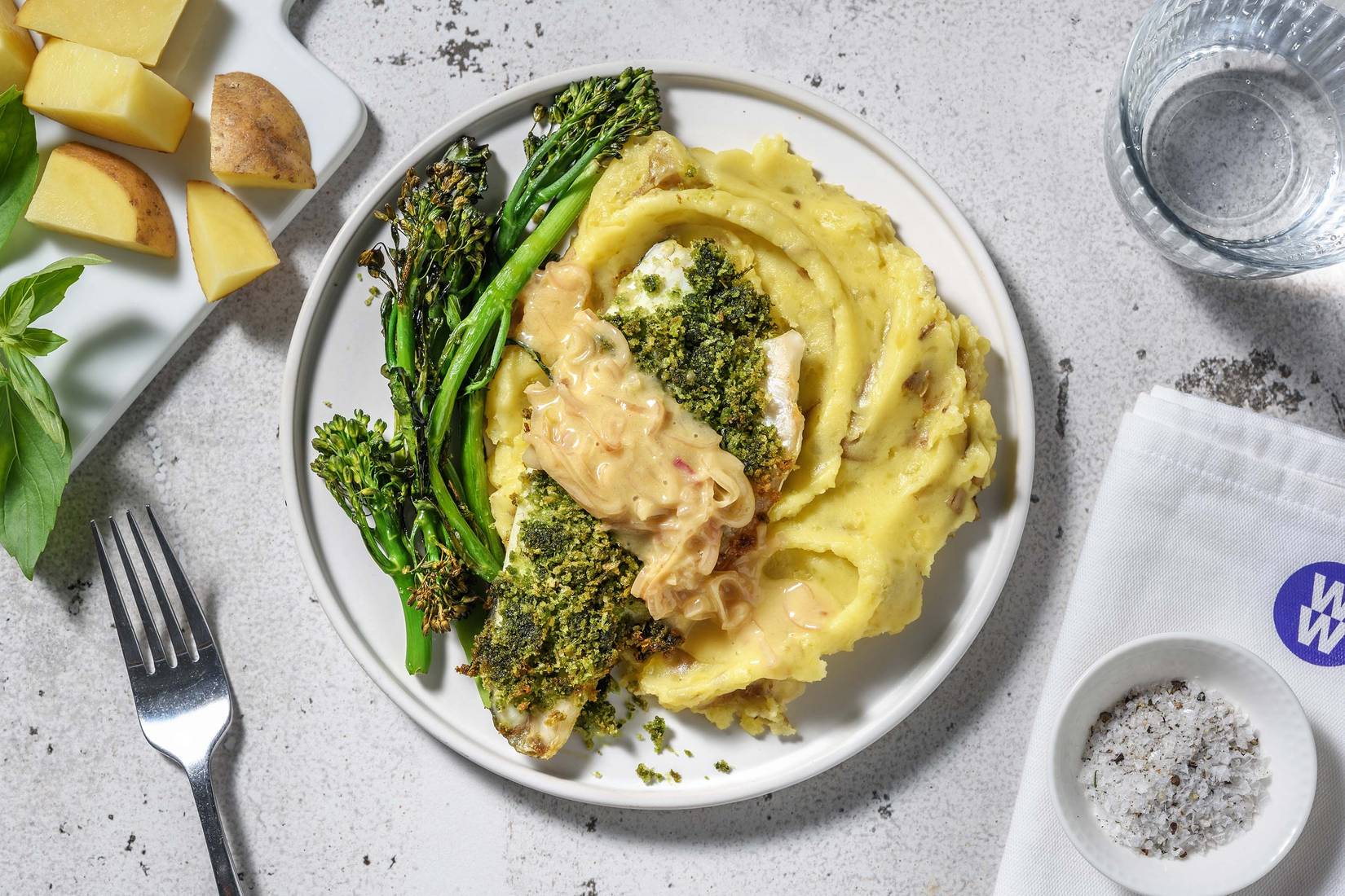 Pesto Crusted Sea Bass