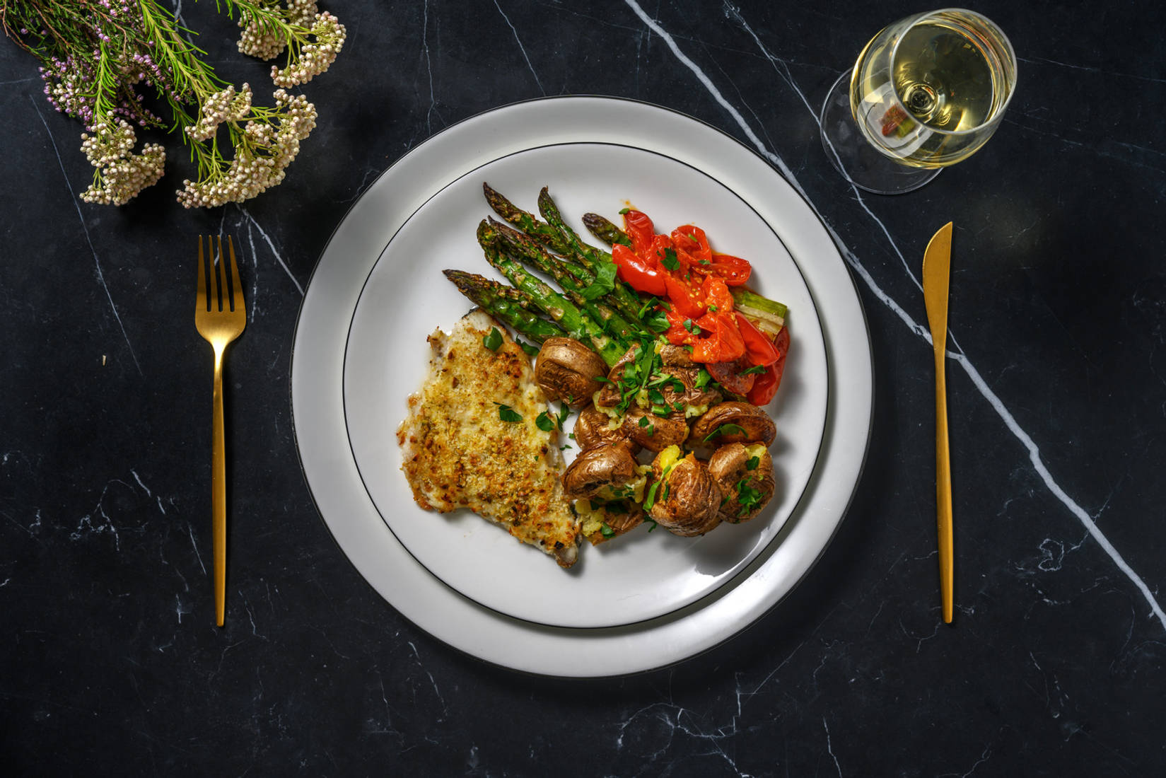 Pistachio Crusted Sea Bream and Lemon Butter Sauce