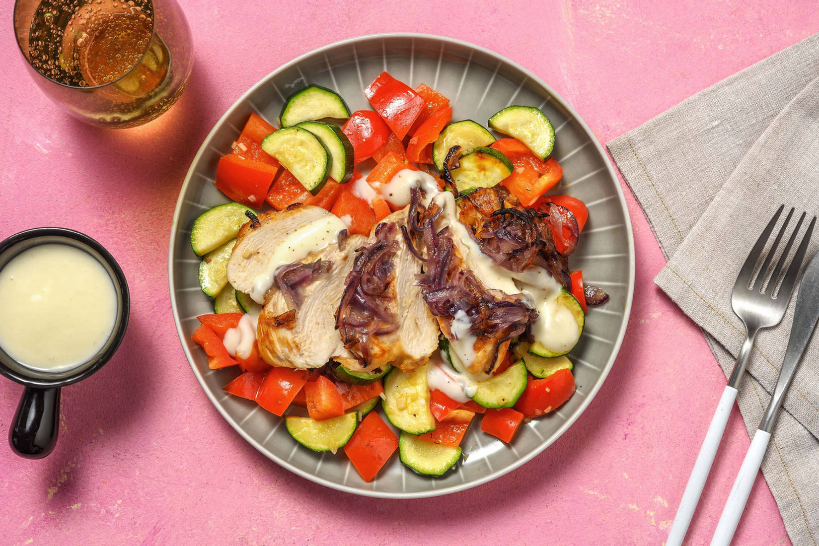 Poulet aux oignons caramélisés