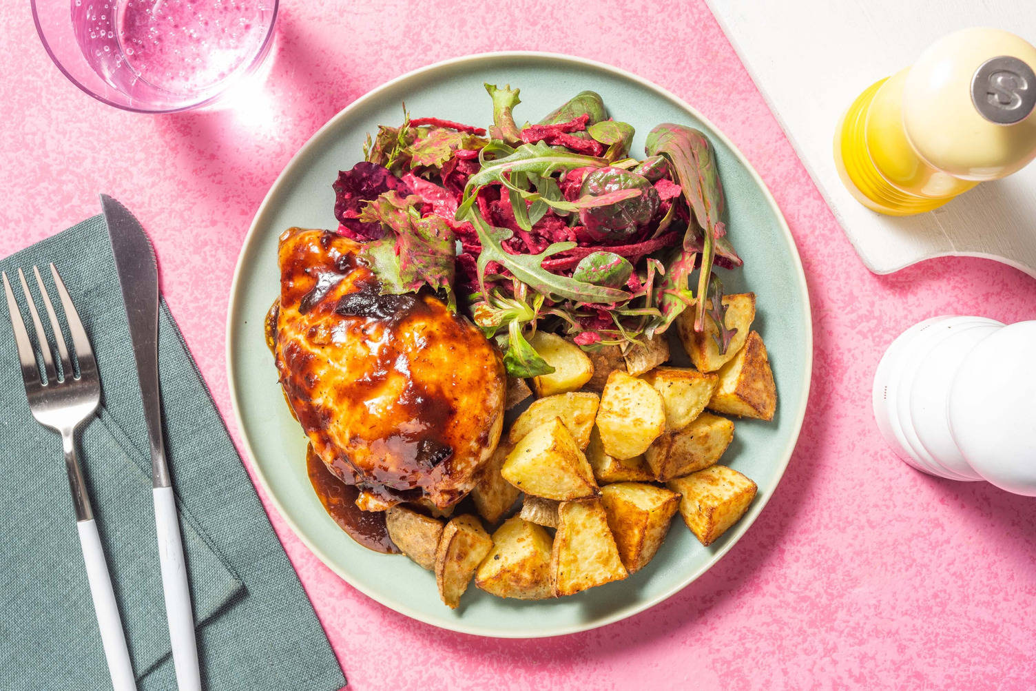 Bio-Hähnchenbrust mit Pflaumen-Sriracha-Soße 