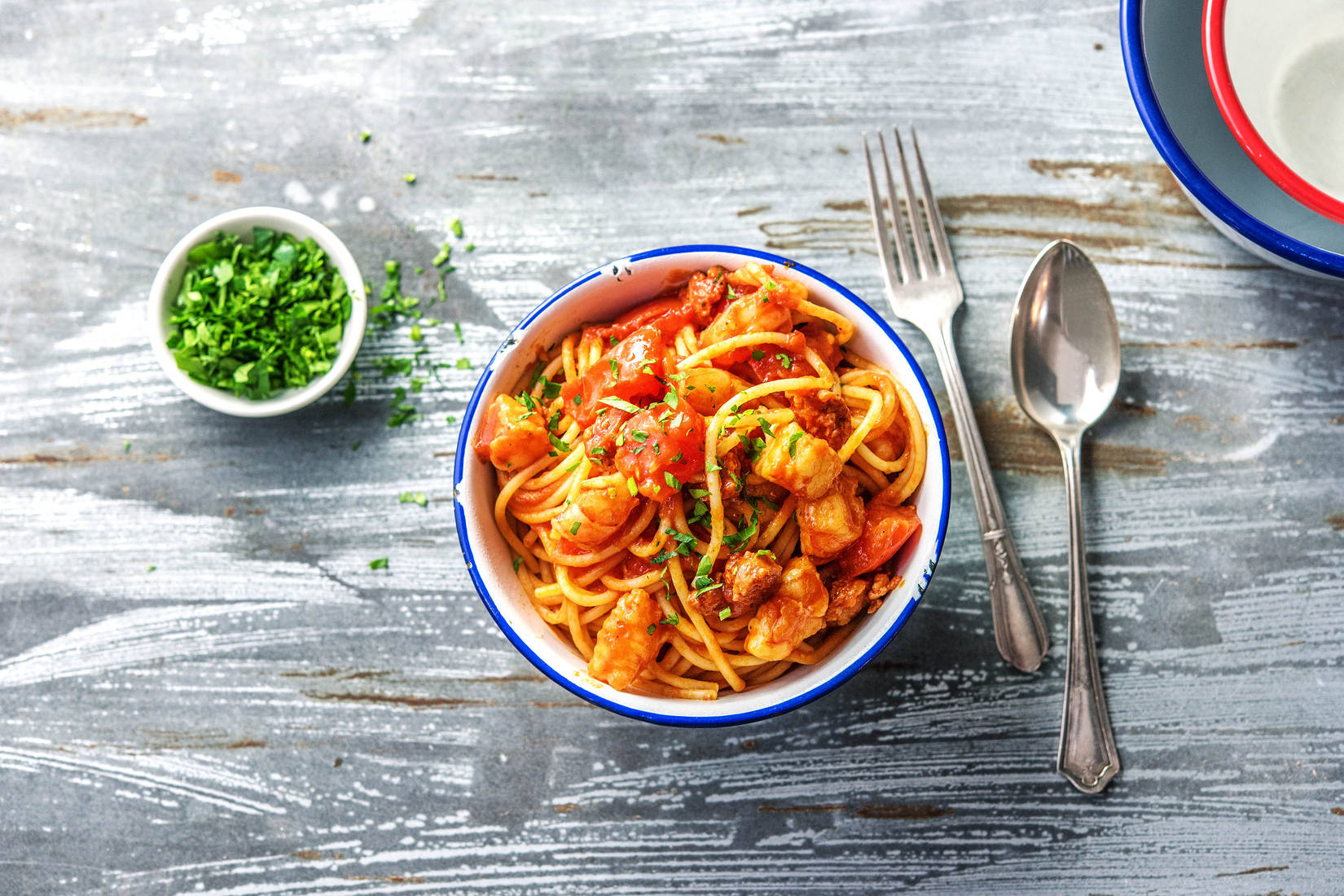 Prawn & Chorizo Spaghetti