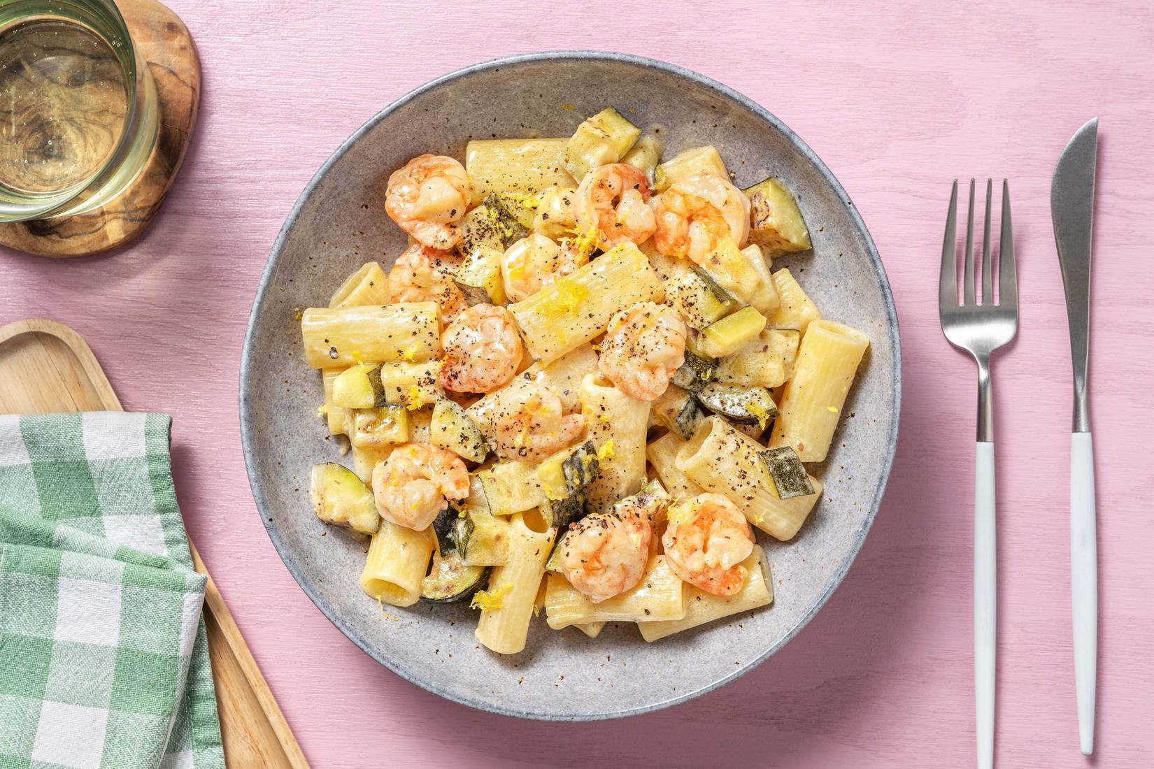 Quick Creamy Prawn Rigatoni