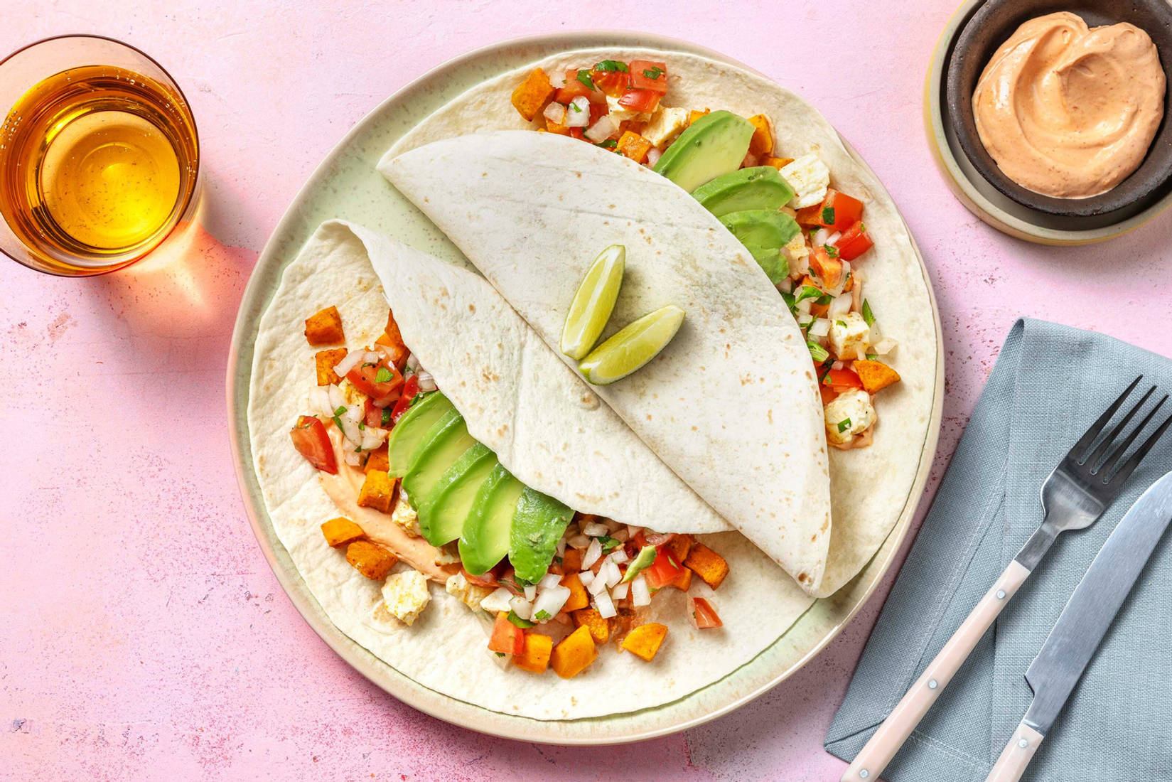 Rauchige Süsskartoffel-Hirtenkäse-Tacos