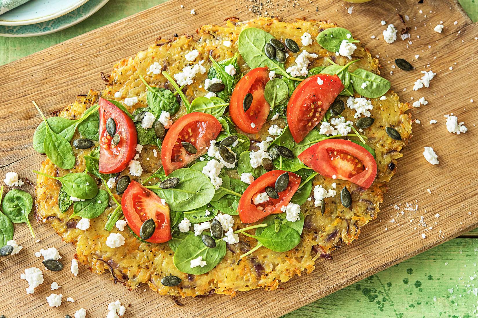 Riesen Rösti-Pizza mit Hirtenkäse,