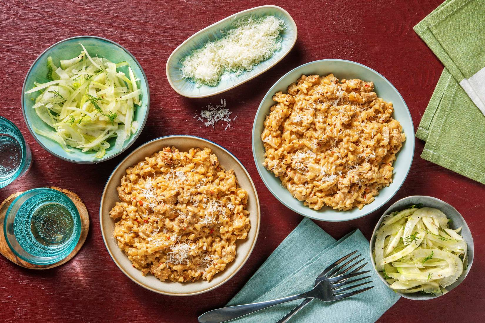 Risotto au fenouil et saucisse de porc