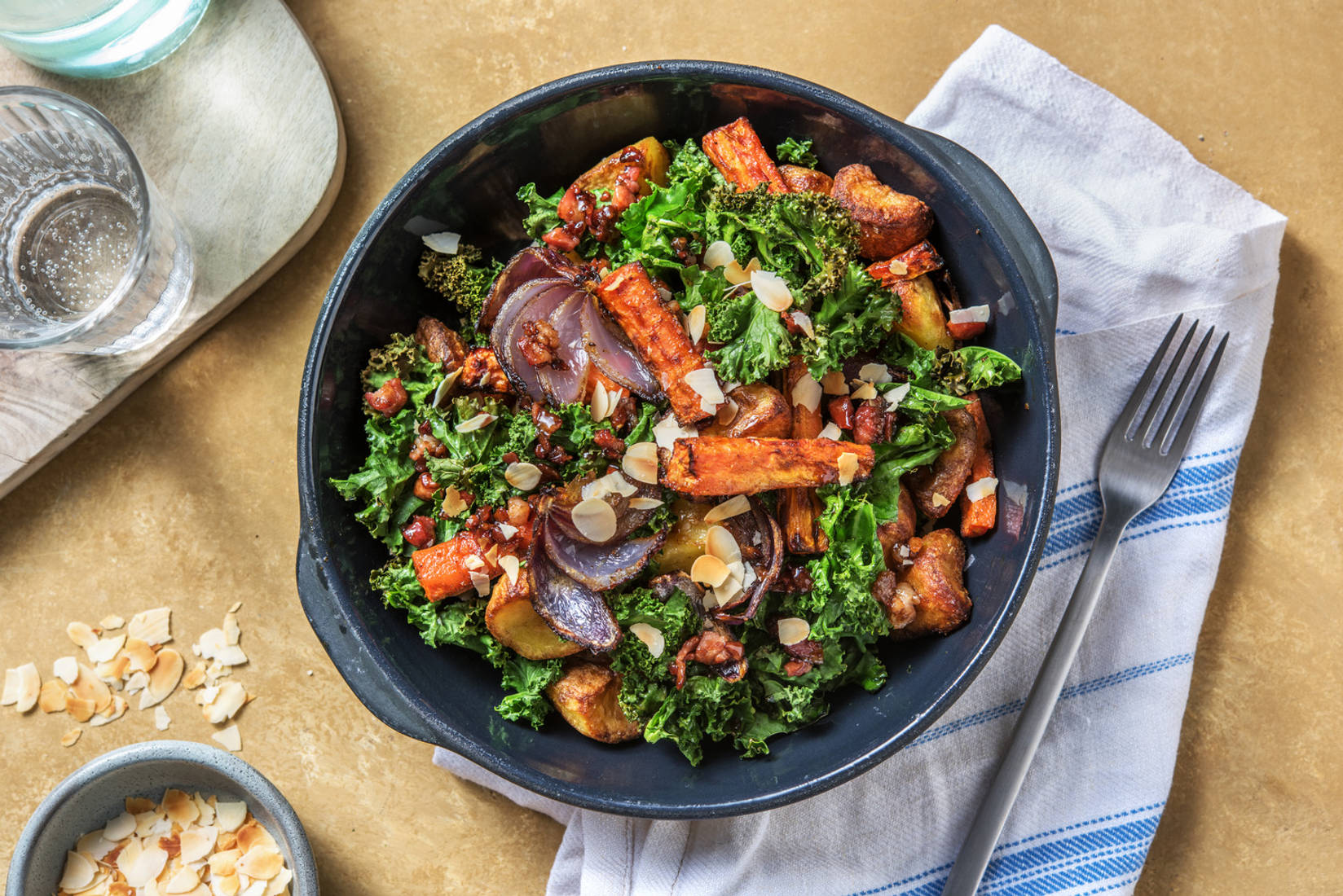 Roast Potato, Bacon and Crispy Kale Salad