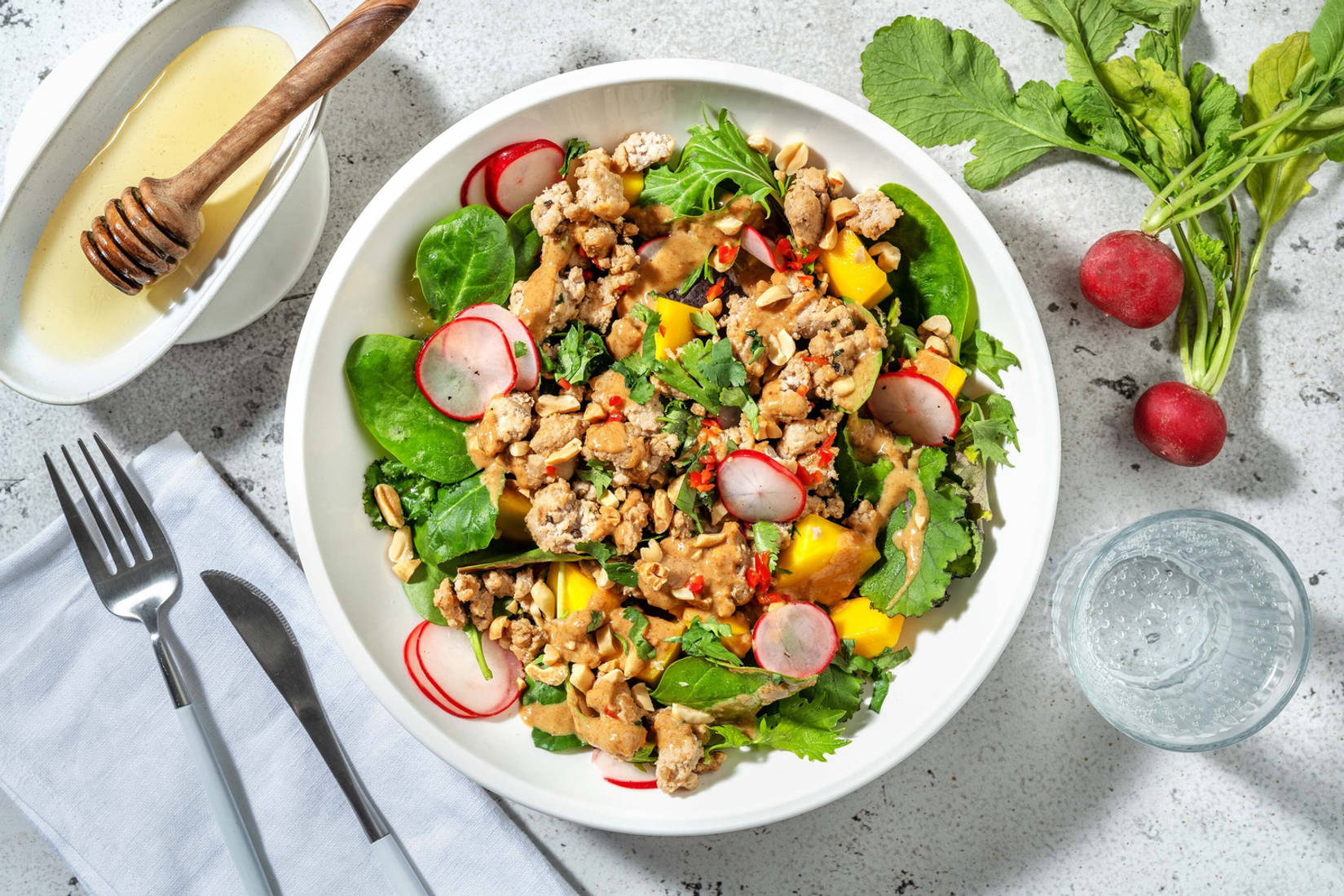 Salade de porc à la sauce satay