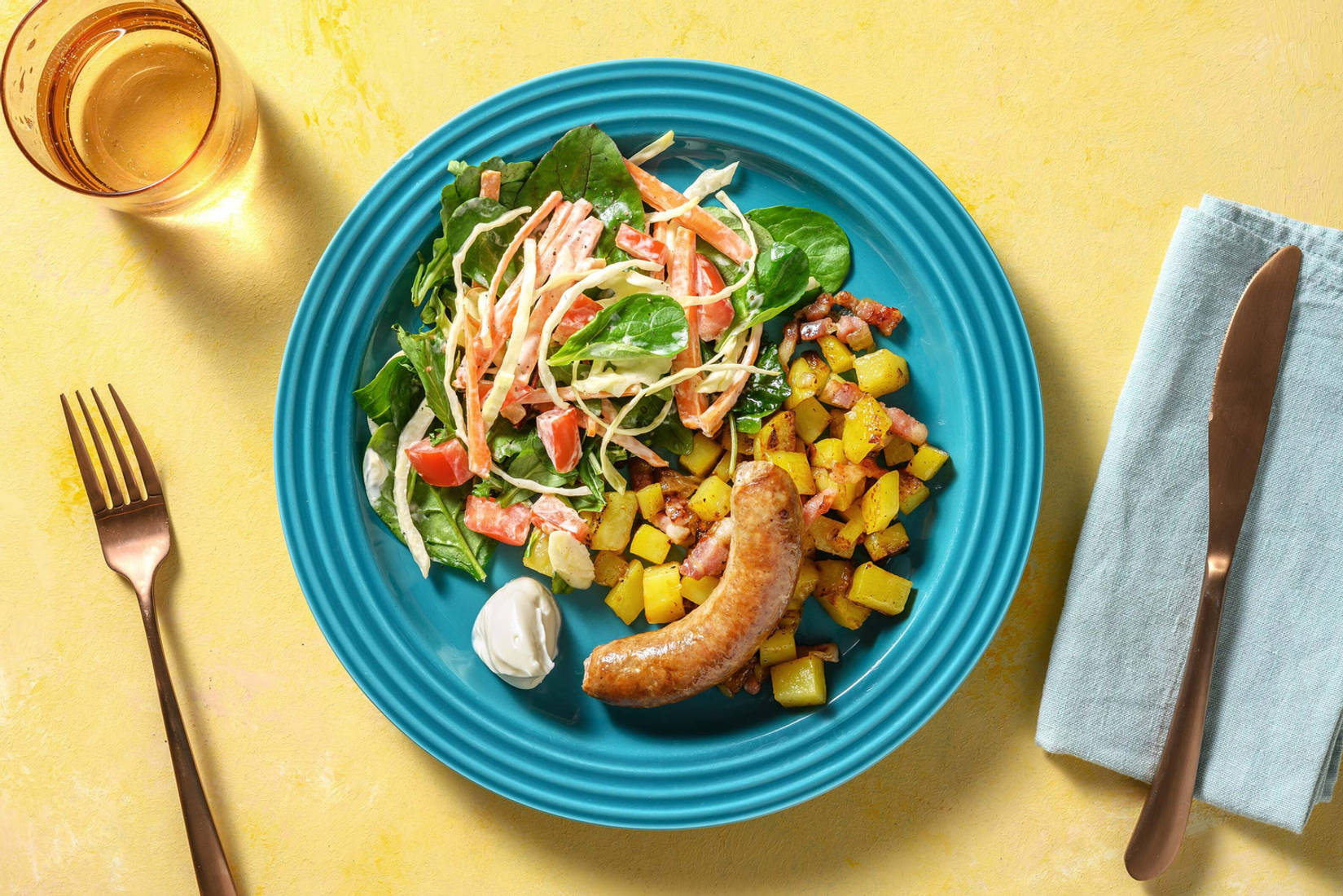 Saucisse italienne au fenouil et pommes de terre au four