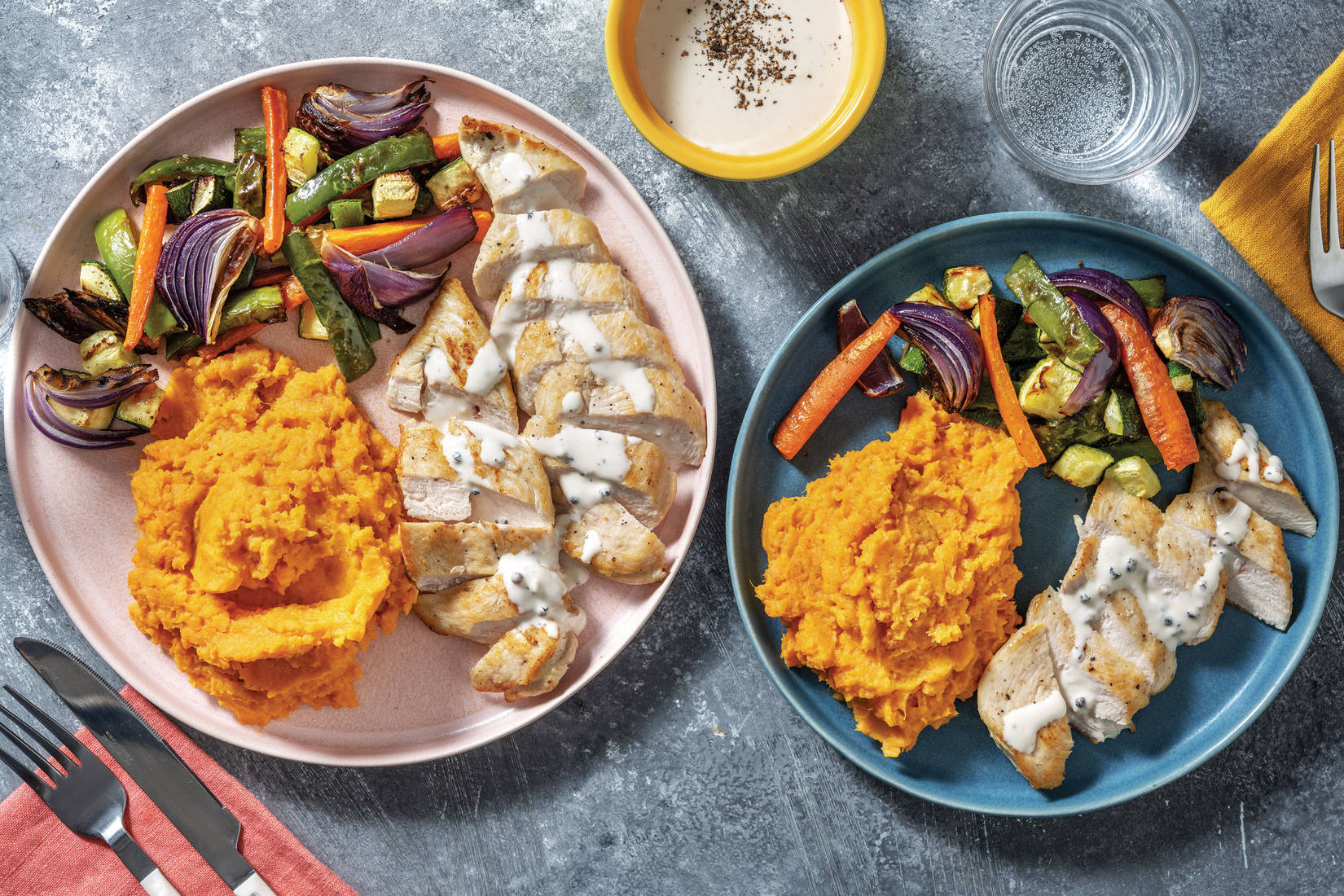 Chicken & Creamy Peppercorn Sauce