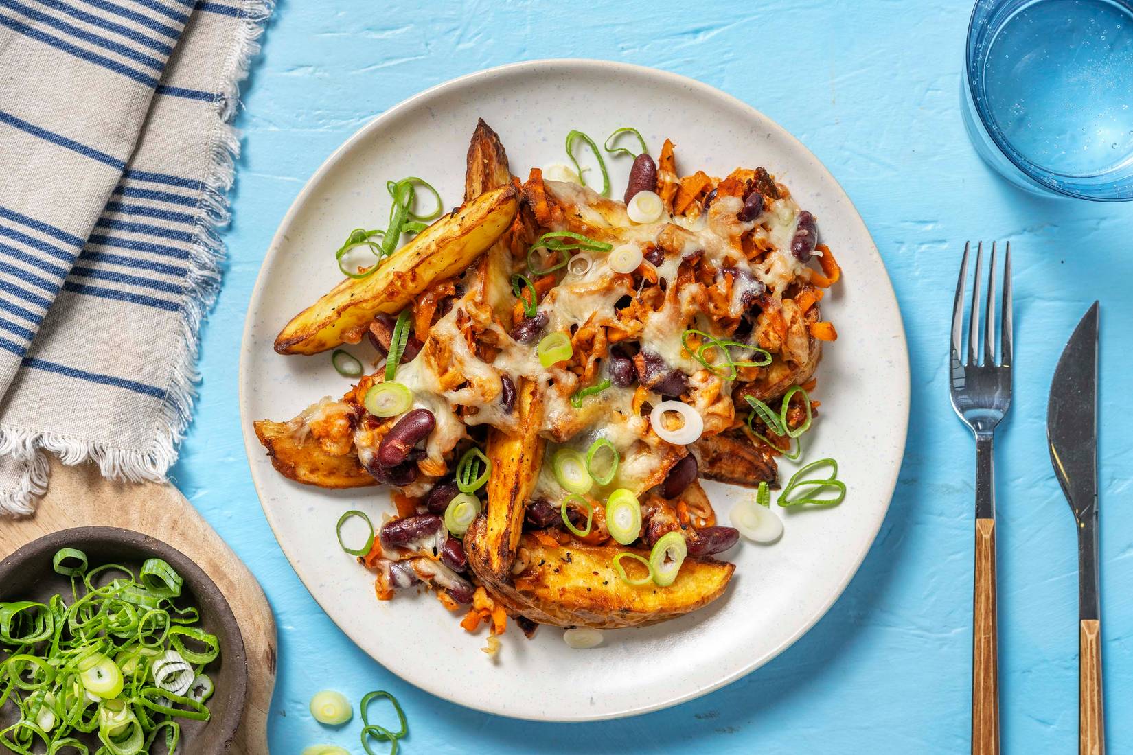 Smoky BBQ Chicken & Kidney Bean Loaded Wedges