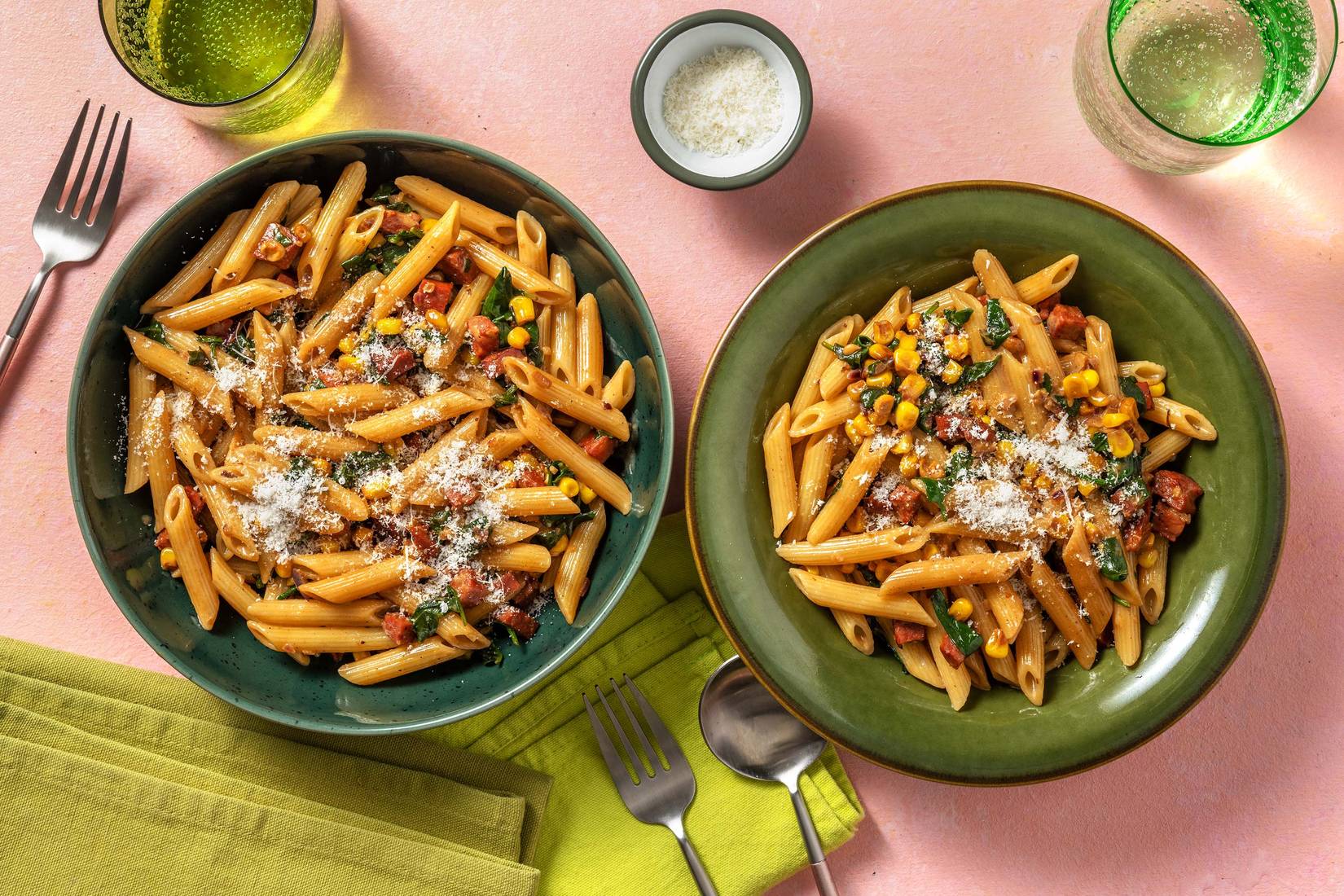 Speedy Creamy Chorizo & Sweetcorn Pasta