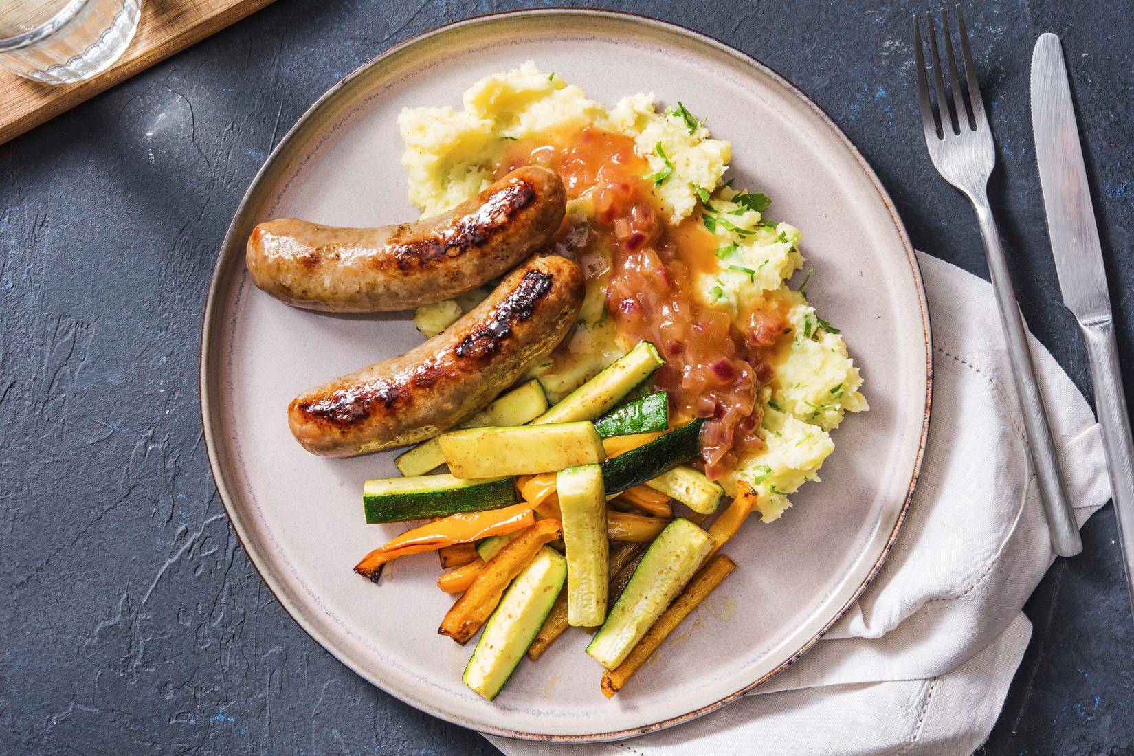 Spicy Sausages and Mash
