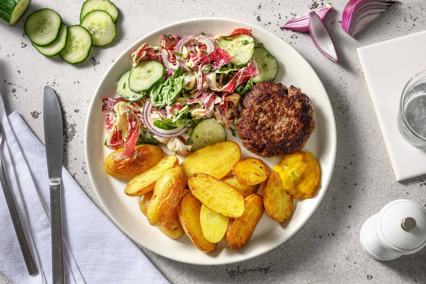 Steak haché au piccallili