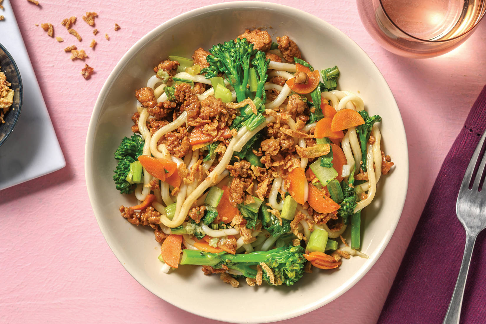 Sticky Chinese Pork Noodles