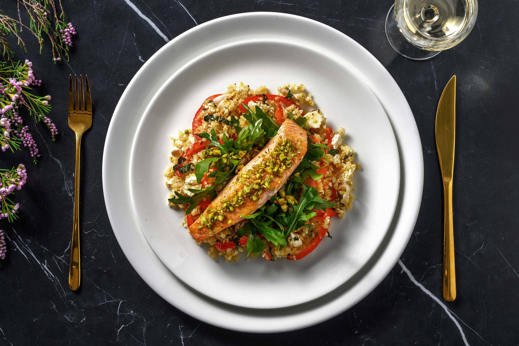 Sticky Pistachio Crusted Salmon