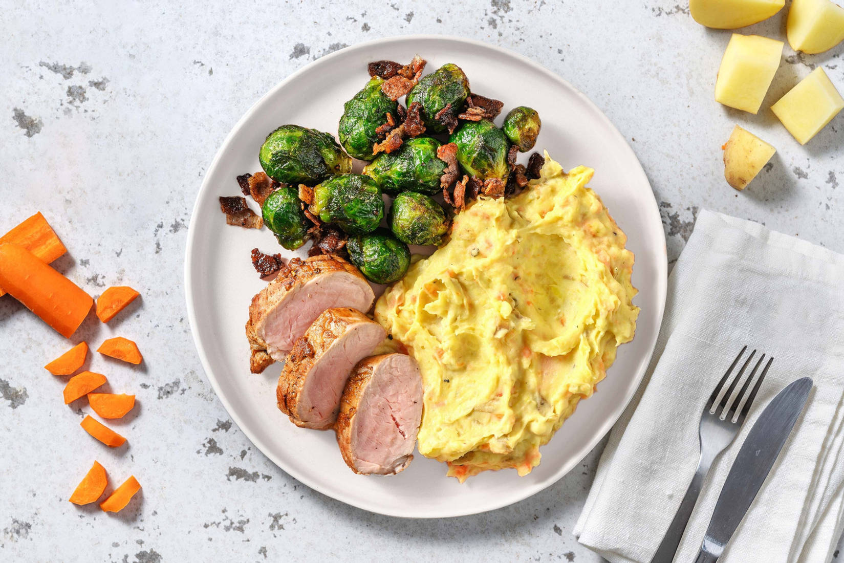 Stoemp et filet mignon de porc