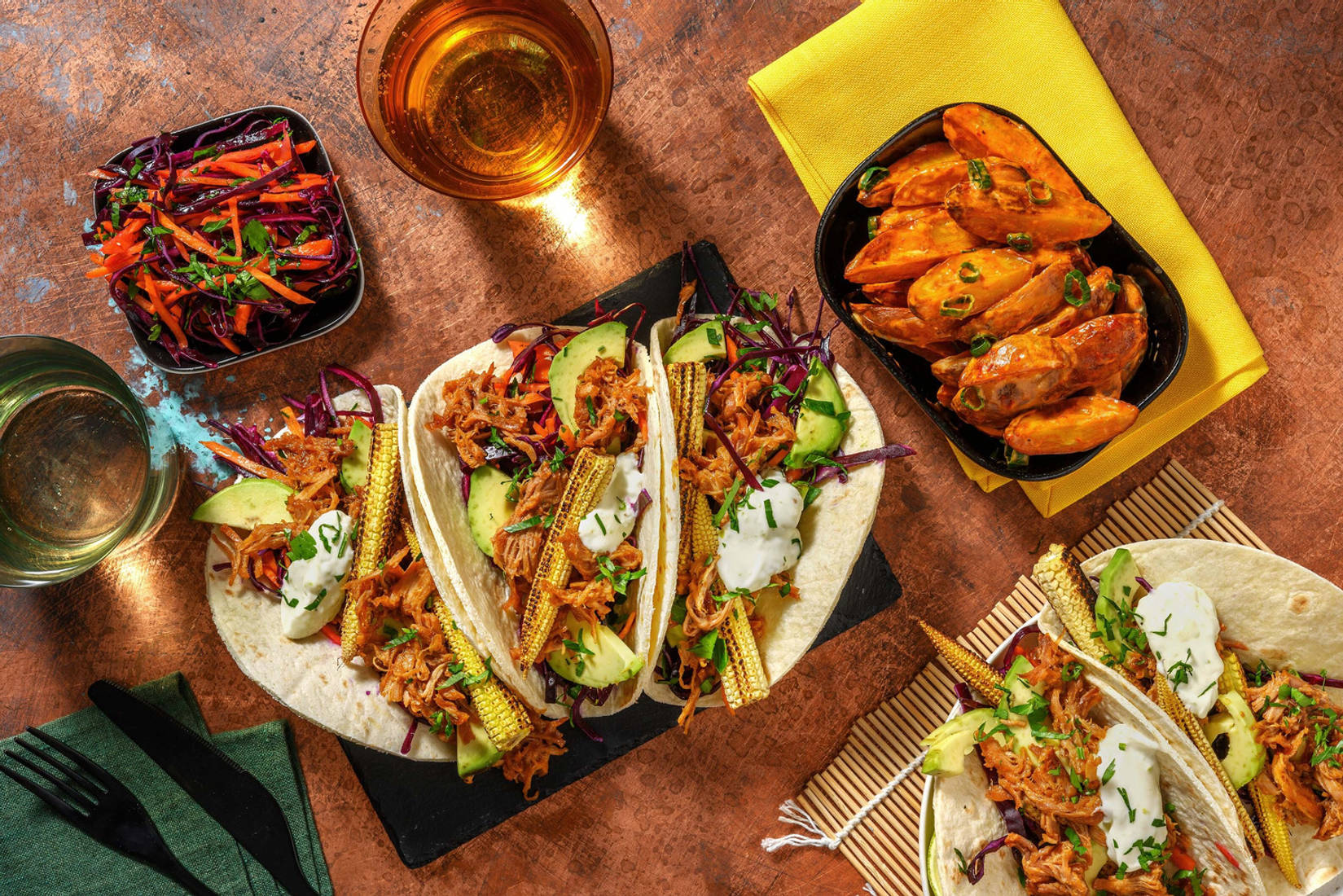 Taco de porc effiloché à la coréenne