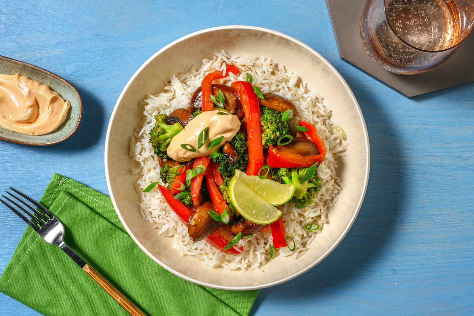 Teriyaki-Portobello Stir Fry mit Brokkoli