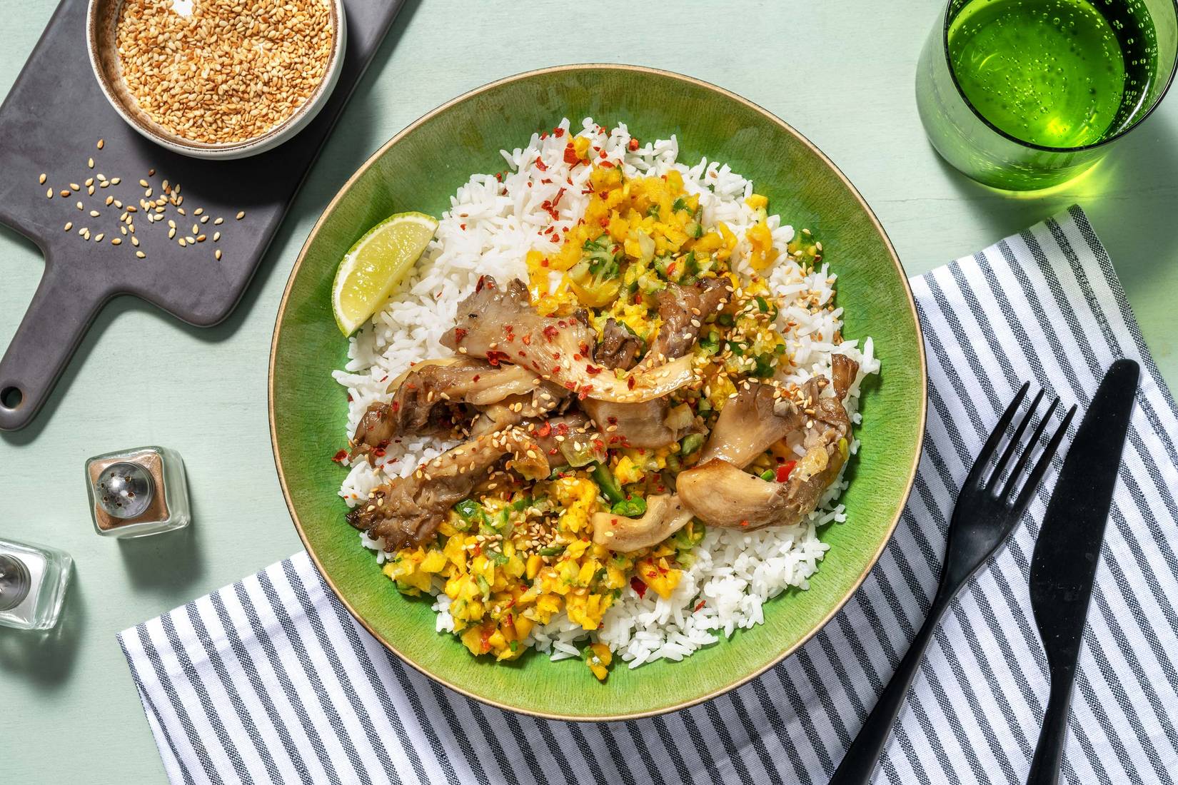 Teriyaki Pulled Mushroom Bowl!