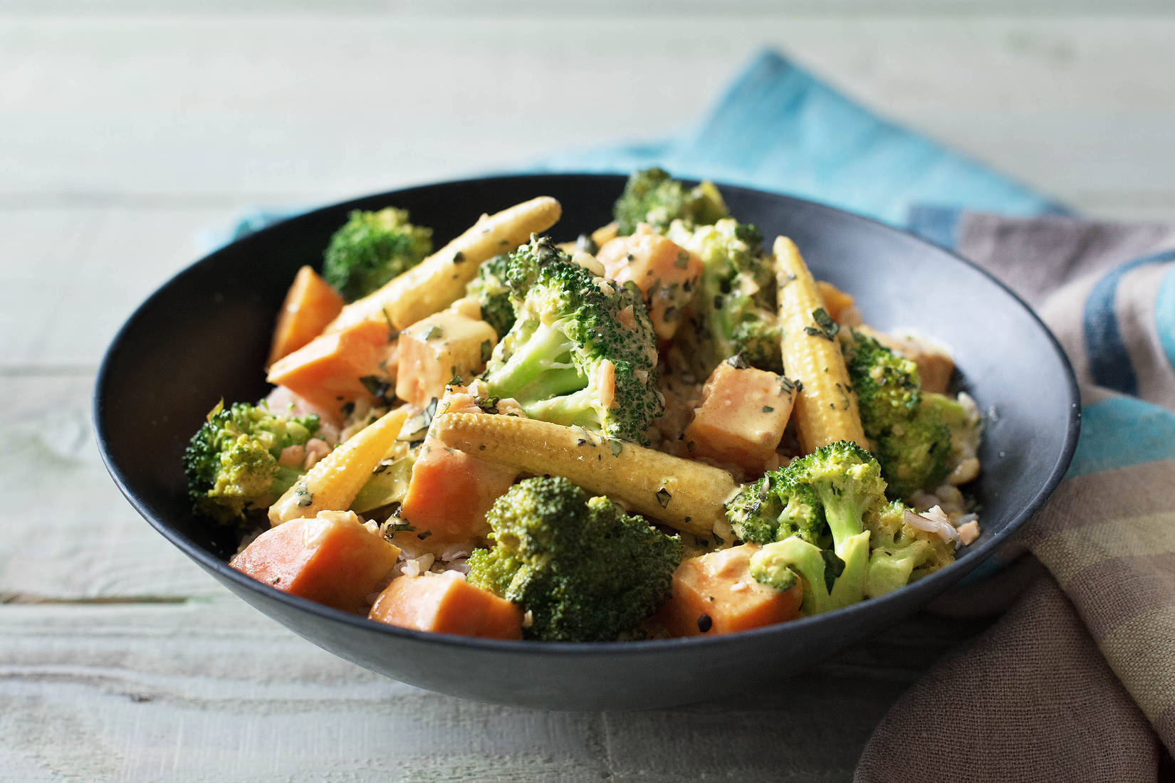 Thai Sweet Potato and Baby Corn Panang Curry