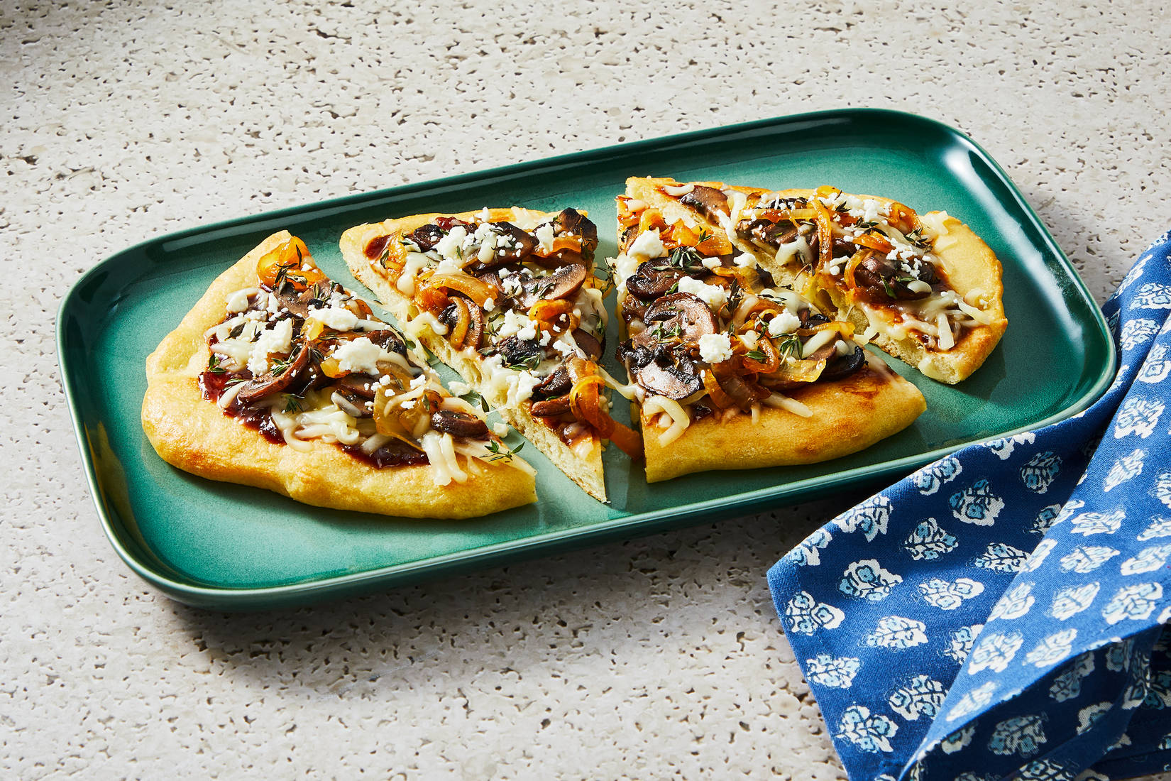 Chicken, Mushroom & Caramelized Onion Pizzas