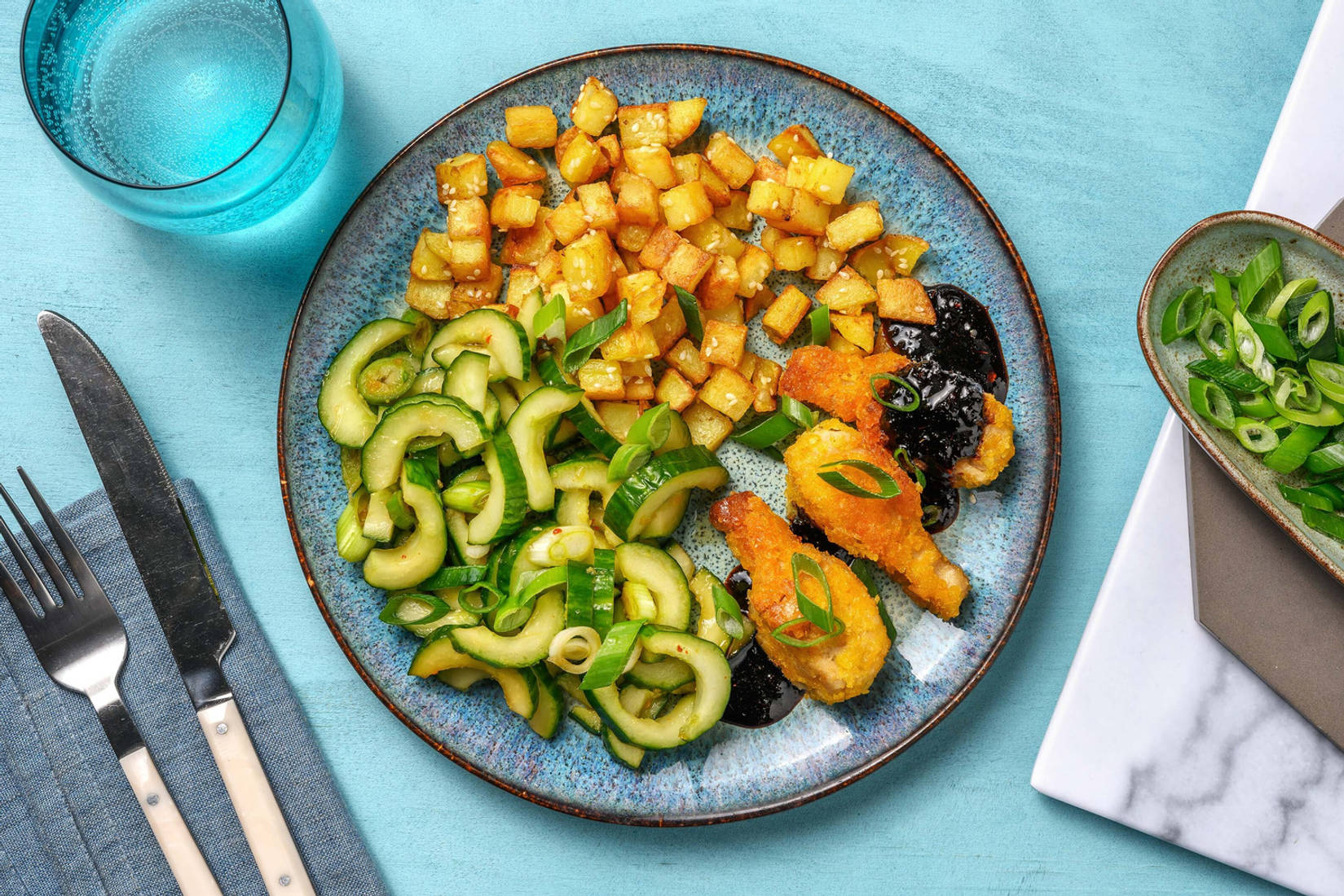 Vegane Knusperwings  mit asiatisch-scharfer Soße