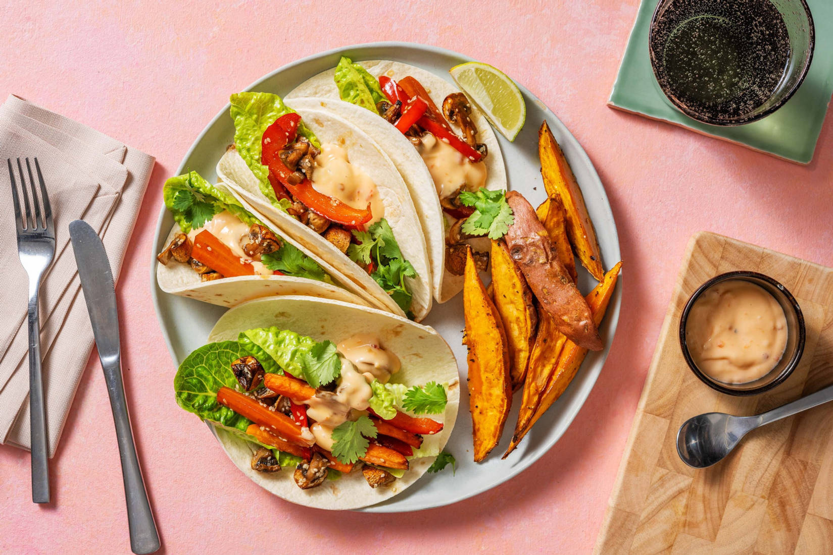 Veggie-Teriyaki-Wraps mit Koriander